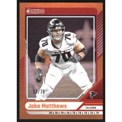 2024 Donruss Jersey Number #218 Jake Matthews/70