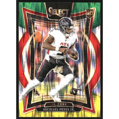 2024 Select Prizm Green and Yellow Shock #80 Michael Penix Jr.