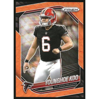 2025 Panini Prizm Prizms Orange Wave #131 Younghoe Koo