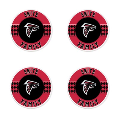 Atlanta Falcons 4" Personalized Circular Coasters 4-Pack Set