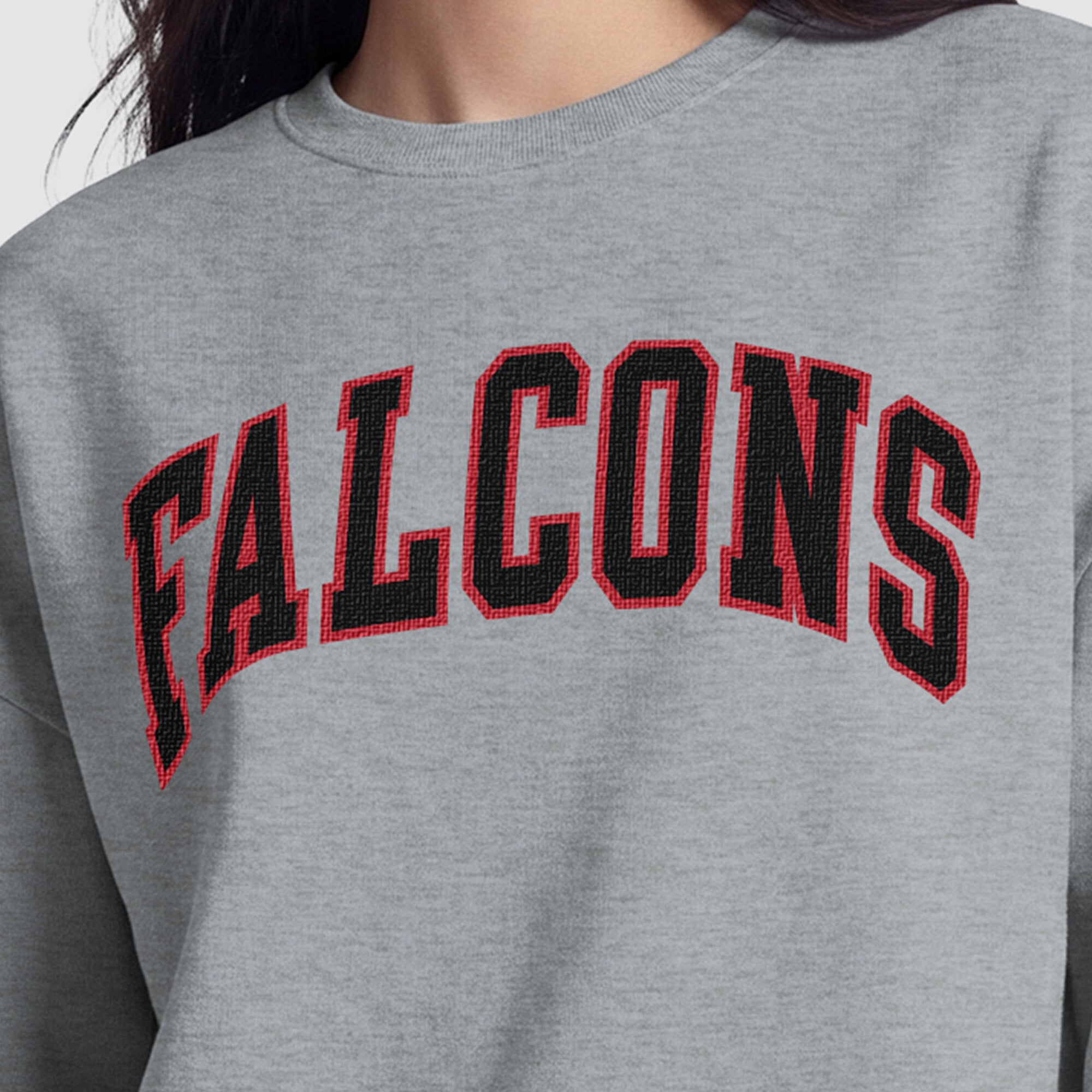 Sweat-shirt à doublure contrastée pour femme, Atlanta Falcons Champion - Gris chiné