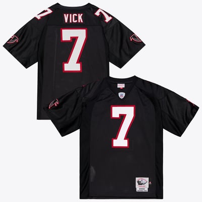 Camiseta auténtica de Michael Vick de los Atlanta Falcons de Mitchell & Ness, año 2002 - Negra