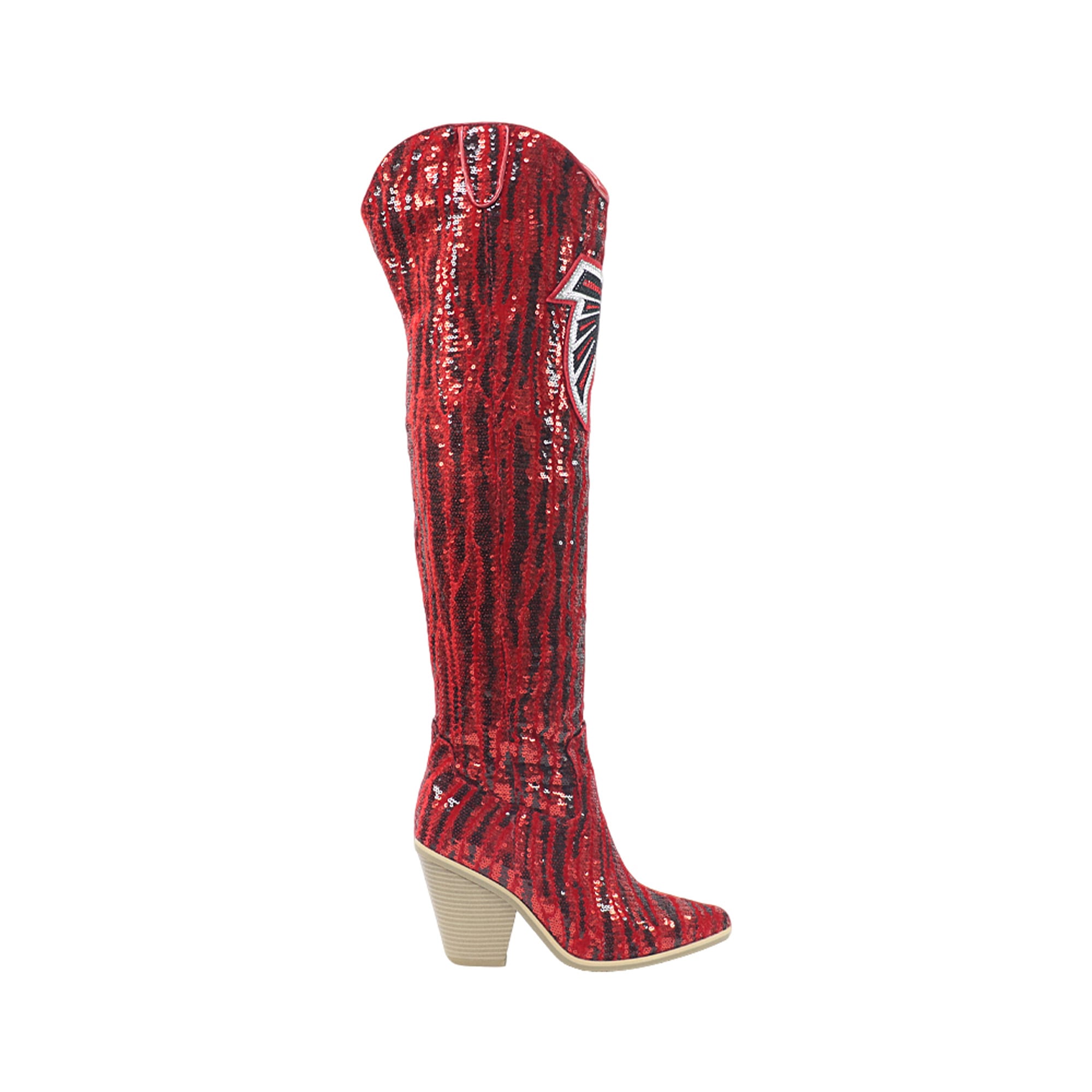 Cuce Atlanta Falcons Over-the-Knee Two-Tone Sequin Boots