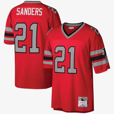 Camiseta Deion Sanders del Atlanta Falcons 1989 Mitchell & Ness – Rojo