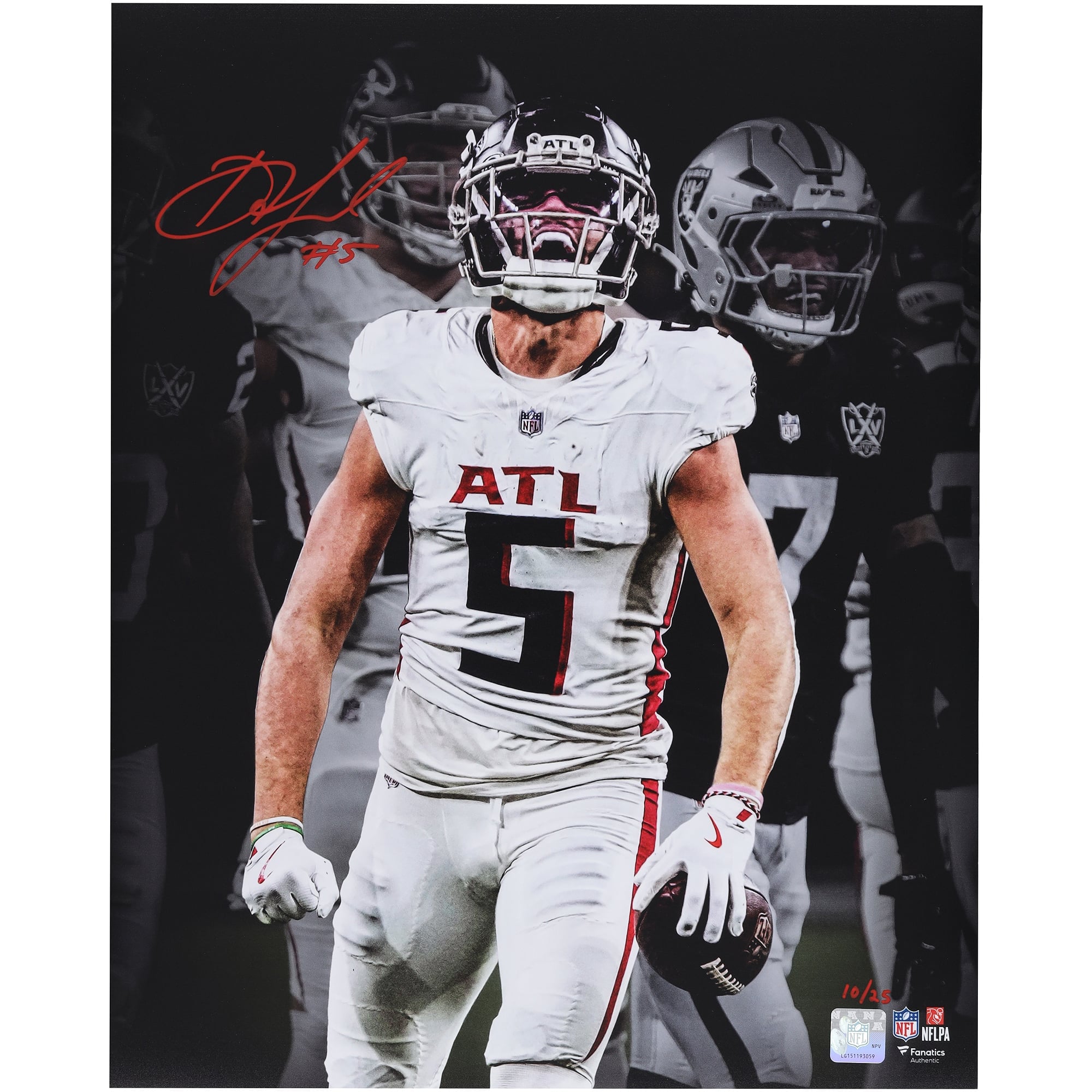 Drake London Atlanta Falcons Autographed 16" x 20" Unleashed Spotlight Photograph - Limited Edition of 25