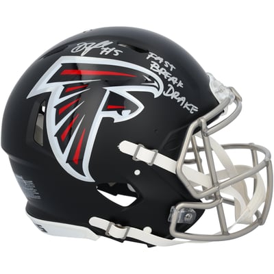 Drake London Atlanta Falcons Autographed Fanatics Authentic Riddell Speed Authentic Helmet with "Fast Break Drake" Inscription 