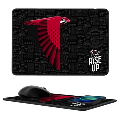Atlanta Falcons Keyscaper 2024 Illustrated 15W Fast Wireless Charger and Mouse Pad