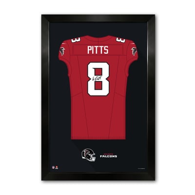 Kyle Pitts Atlanta Falcons 14" x 20" Framed Jersey Art Print