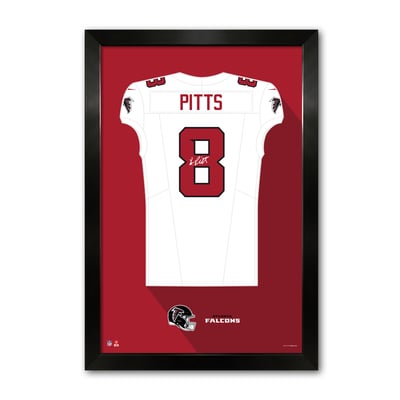 Kyle Pitts Atlanta Falcons 14" x 20" Framed Jersey Art Print