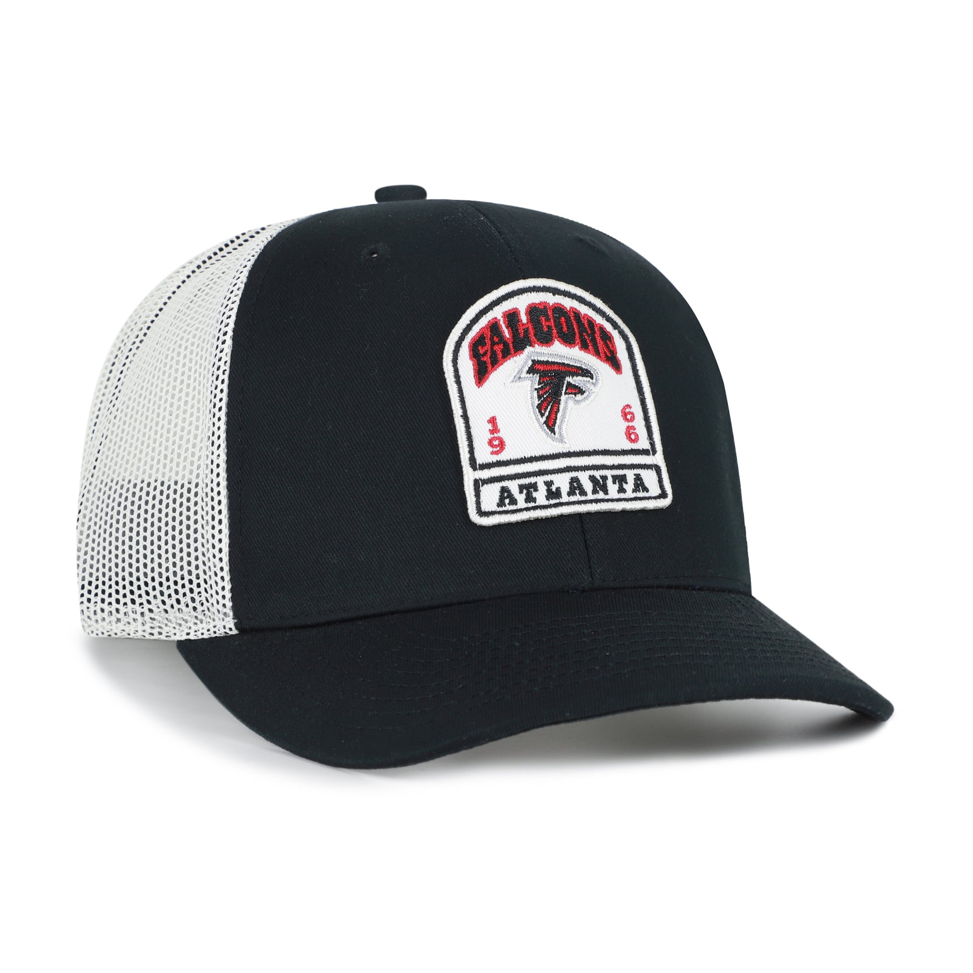 Casquette trucker ajustable pour homme, modèle '47 Atlanta Falcons, noire, avec pierre tombale