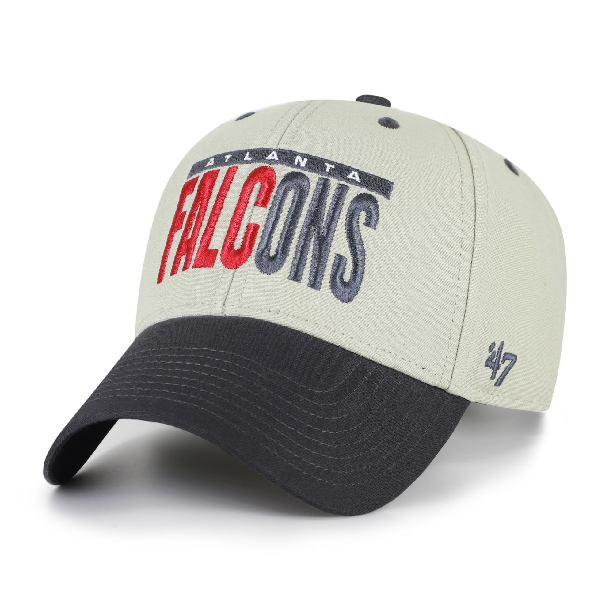 Men's '47 Gray/Black Atlanta Falcons Half Block Text MVP Adjustable Hat