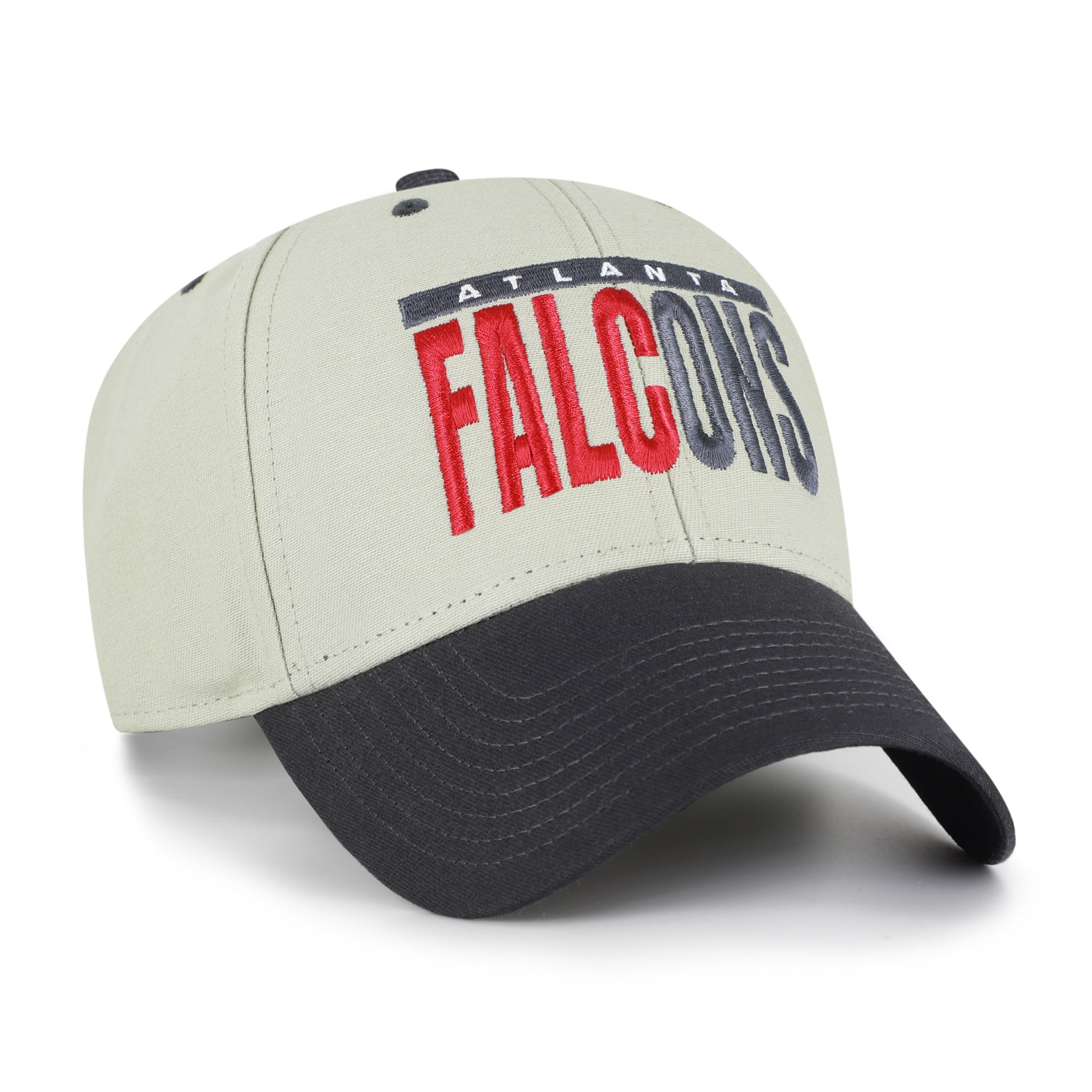 Men's '47 Gray/Black Atlanta Falcons Half Block Text MVP Adjustable Hat