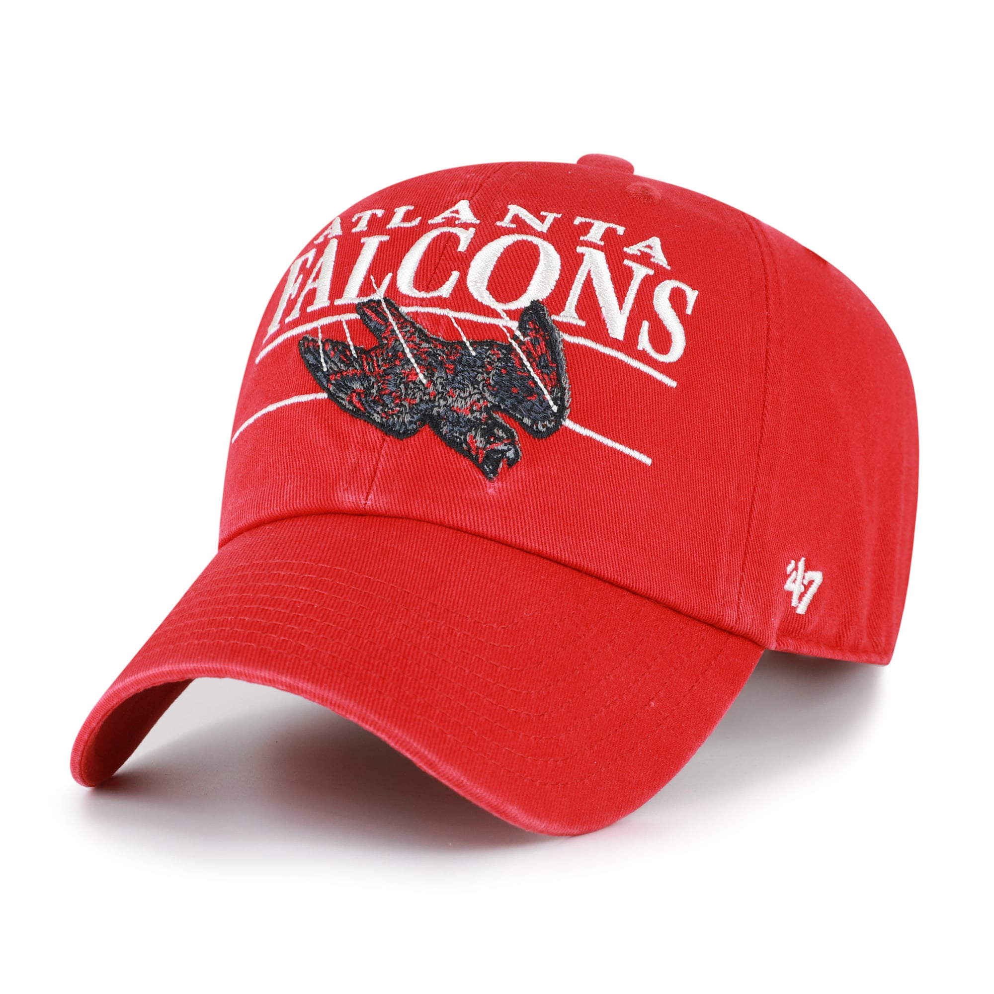 Men's '47 Red Atlanta Falcons Throwback Graphic Clean Up Adjustable Hat