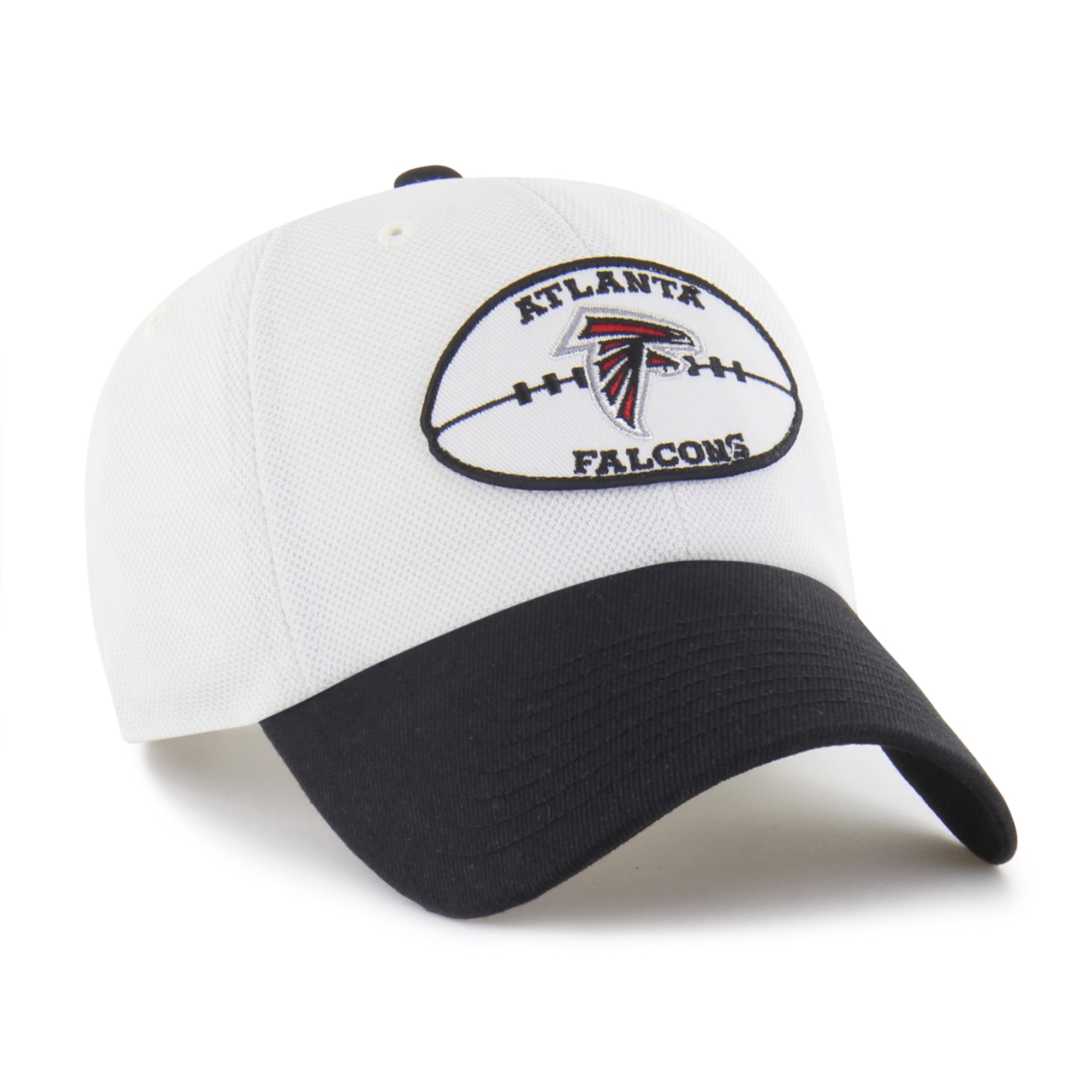 Men's '47 White/Black Atlanta Falcons Pique Patch Clean Up Adjustable Hat