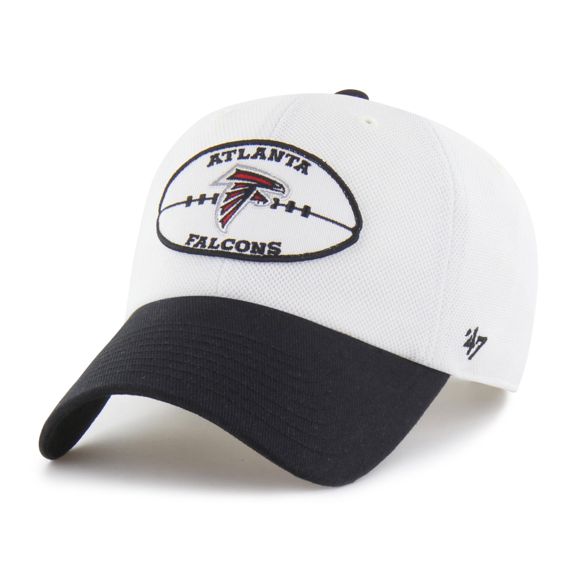 Men's '47 White/Black Atlanta Falcons Pique Patch Clean Up Adjustable Hat