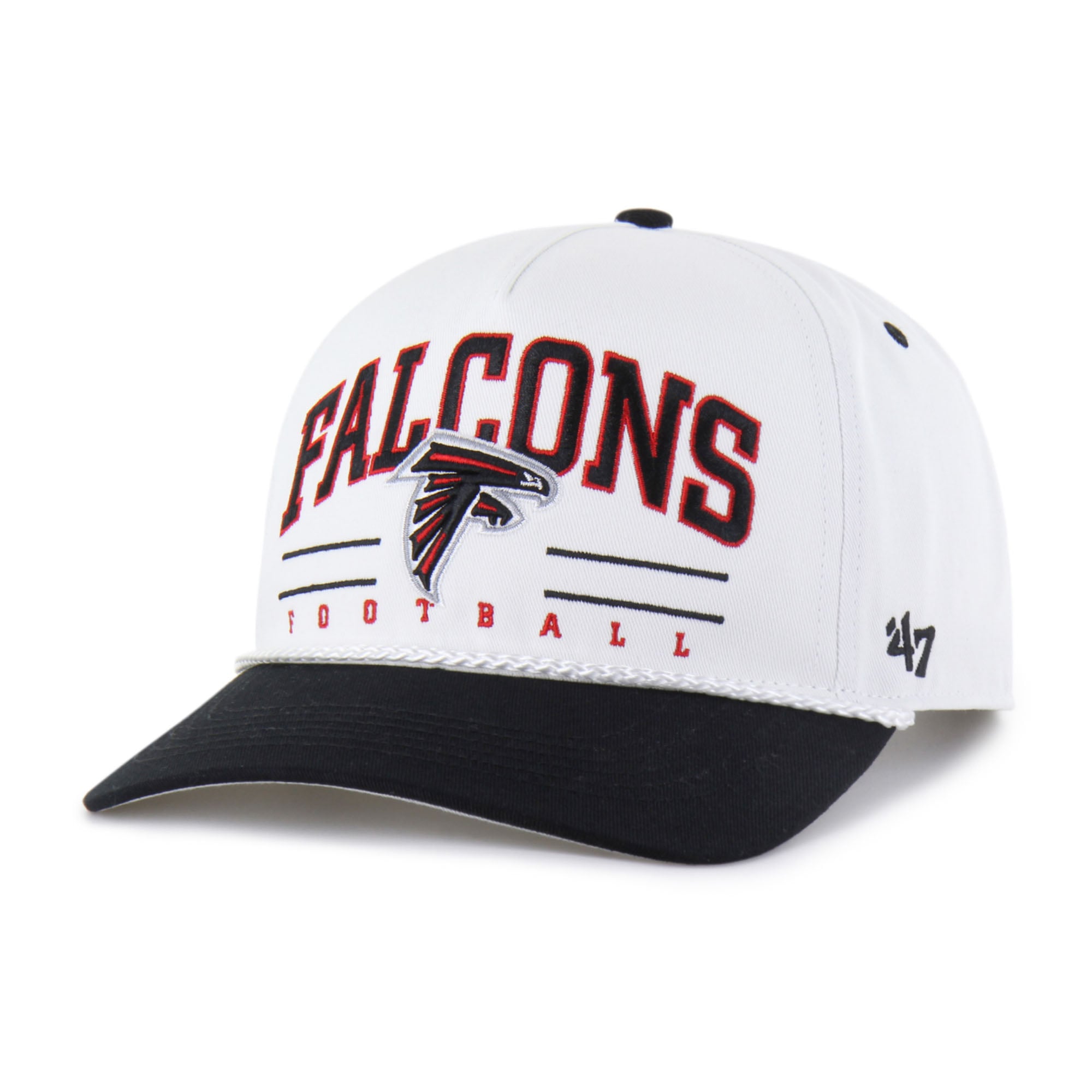 Men's '47 White/Black Atlanta Falcons Roscoe Two-Toned Hitch Adjustable Hat