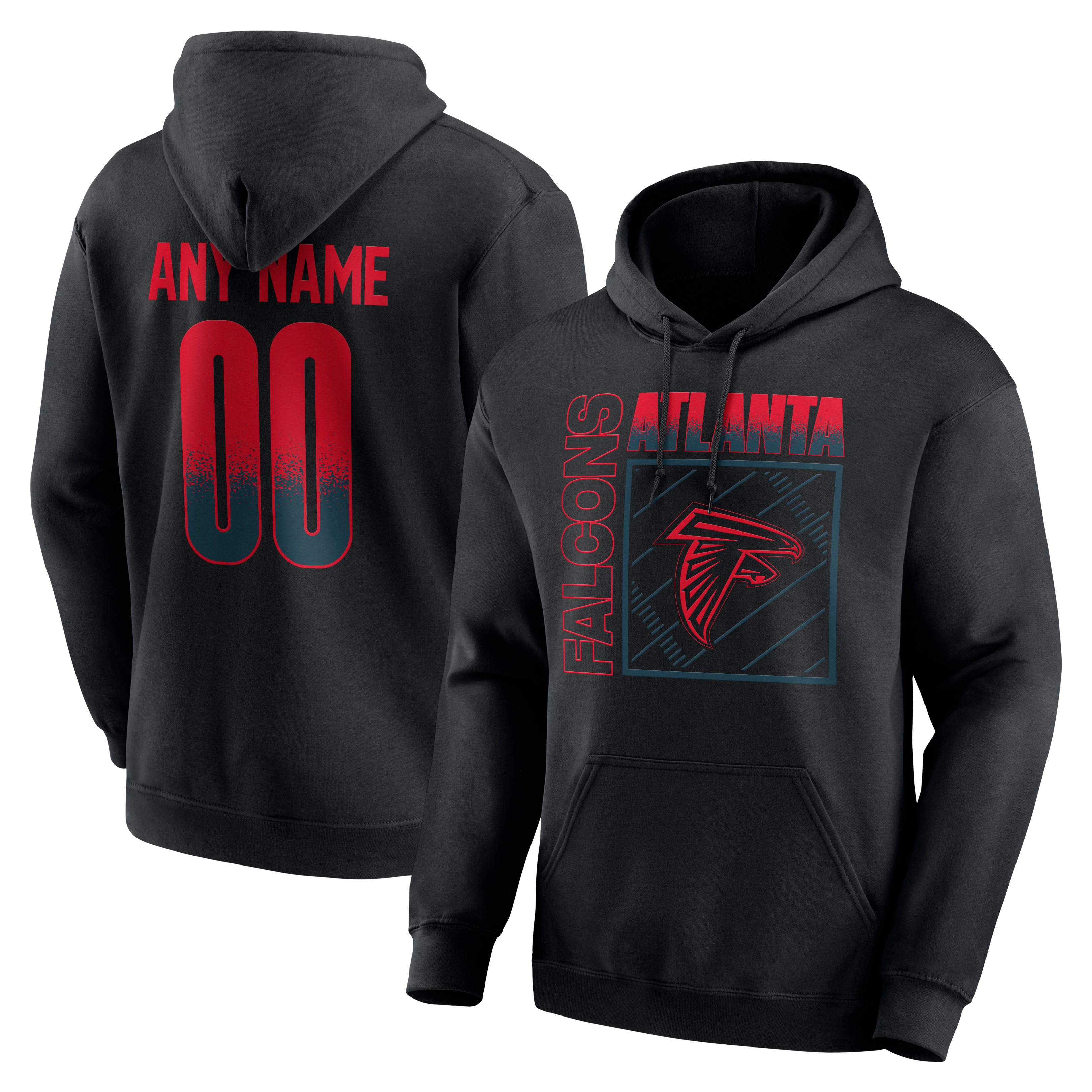 Men's Black Atlanta Falcons Home Field Pop Personalized Name & Number Hoodie