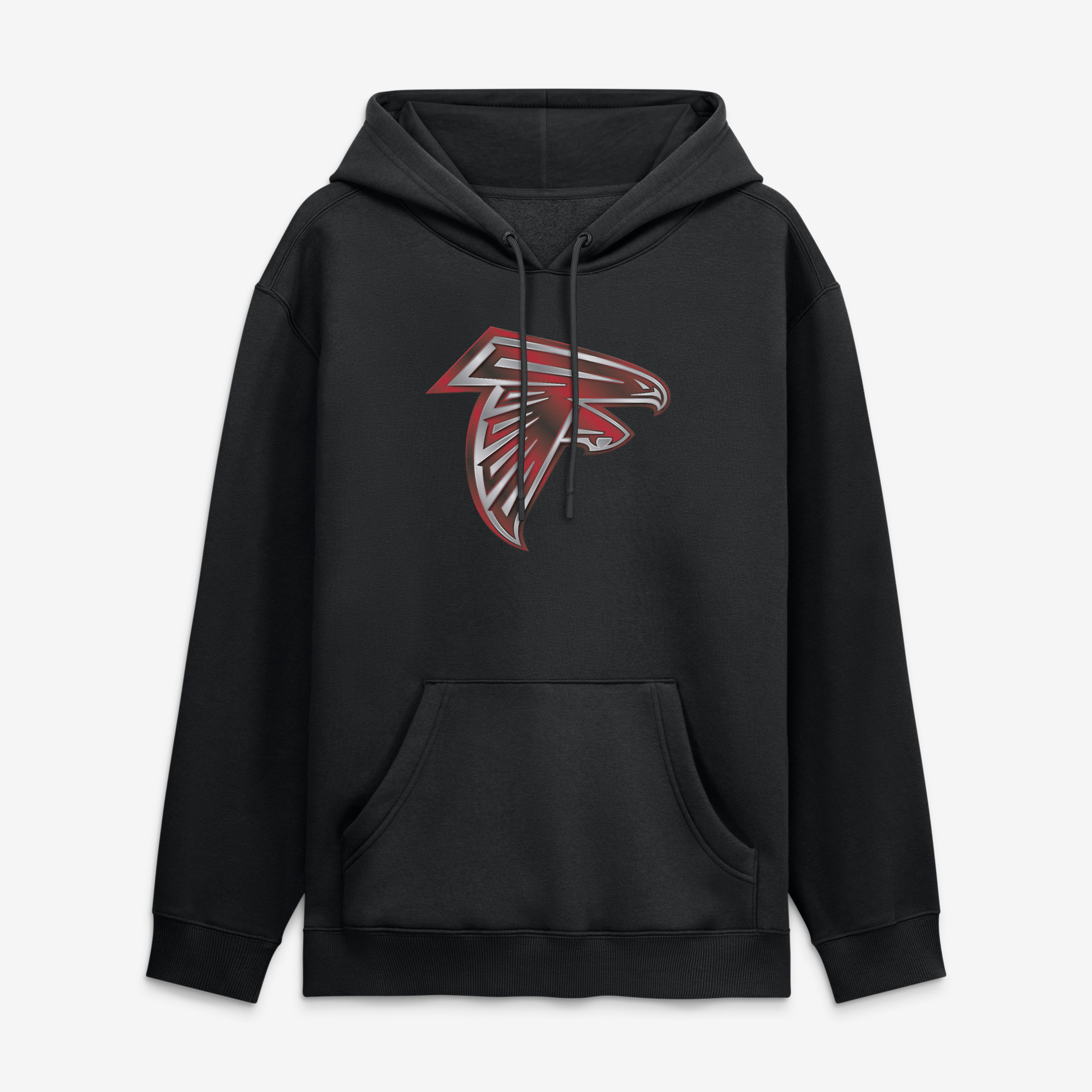 Sweat à capuche noir pour homme avec mascotte métallique des Falcons d'Atlanta