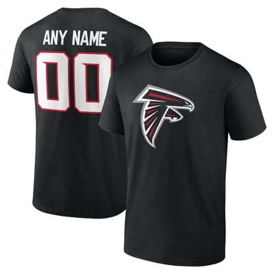 Atlanta Falcons Team Authentic Personalized Name & Number T-Shirt - Black