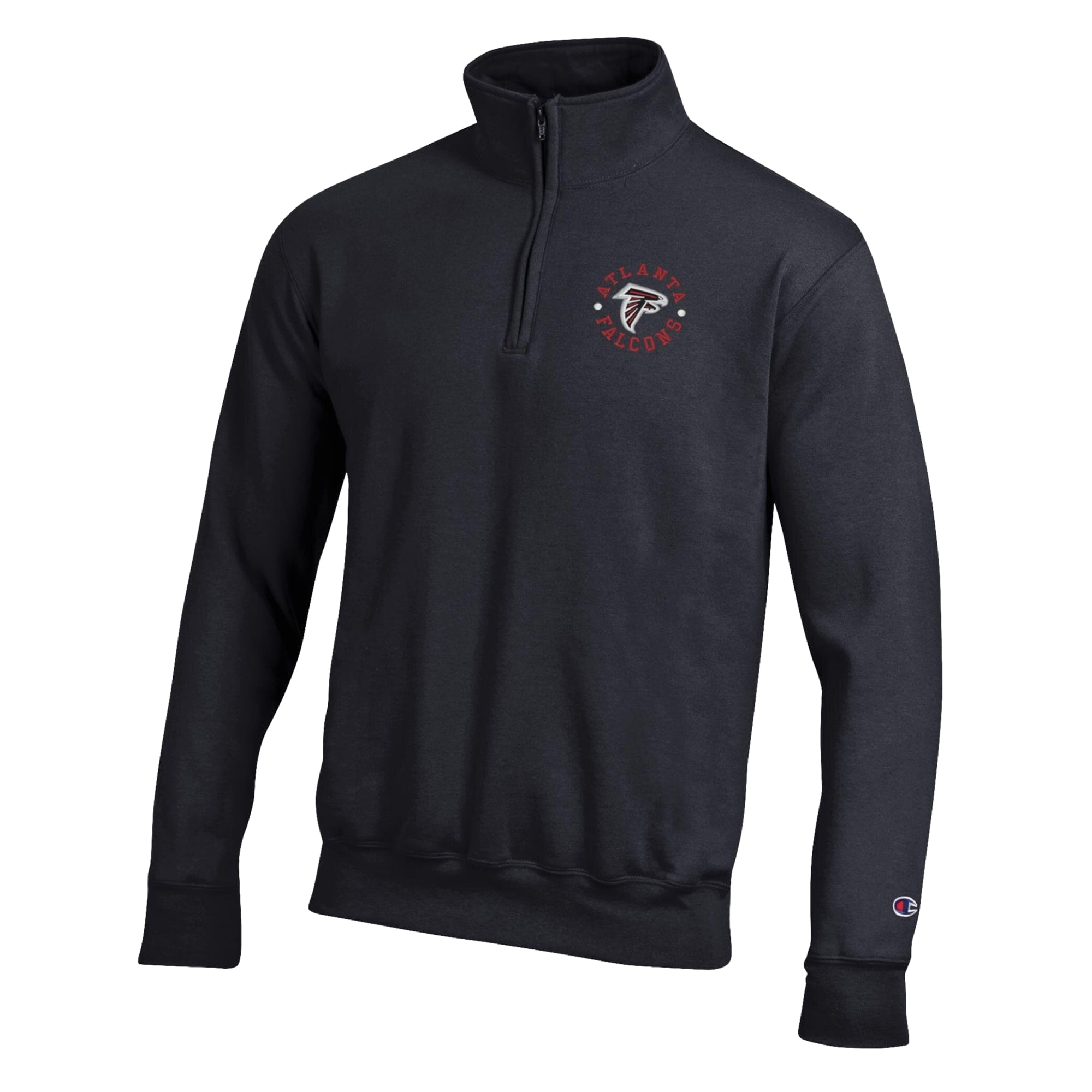 Men's Champion Black Atlanta Falcons Powerblend Quarter-Zip Pullover