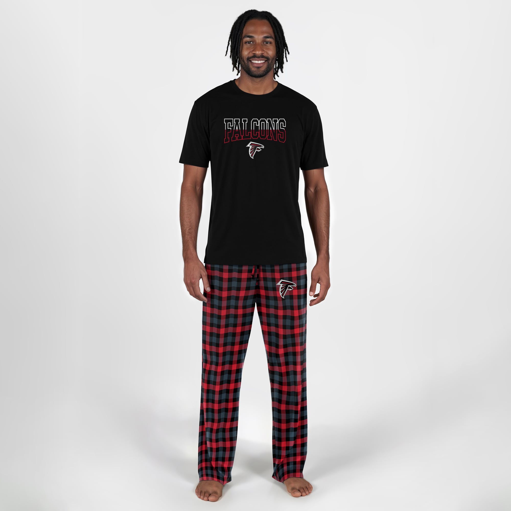 Ensemble de nuit Highland noir Atlanta Falcons Concepts Sport pour homme