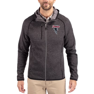 Atlanta Falcons Cutter & Buck  Mainsail Hoodie Raglan Full-Zip Jacket - Heather Charcoal