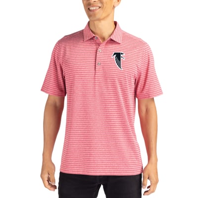  Atlanta Falcons Cutter & Buck Throwback Forge Eco Heather Stripe Stretch Recycled Polo - Heather Red