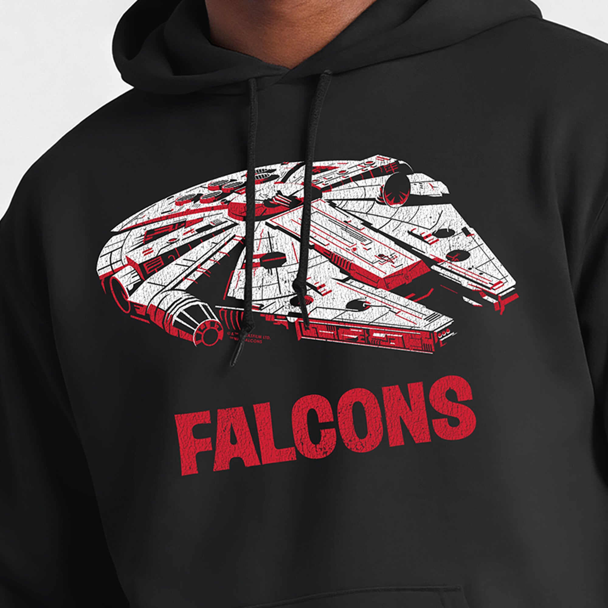 Sweat-shirt à capuche intégral noir Disney x Champion Atlanta Falcons pour homme