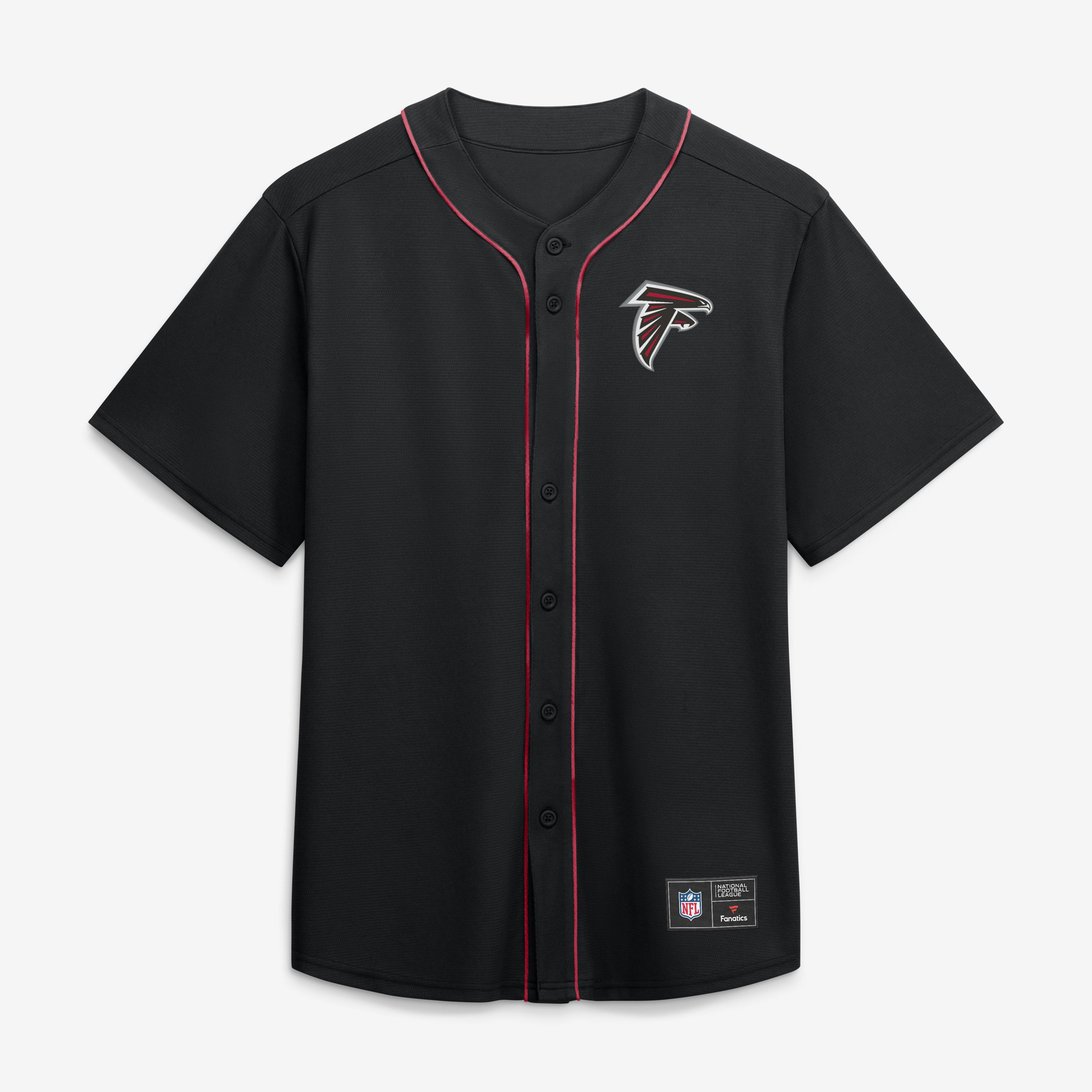 Men's Fanatics Black Atlanta Falcons After Hours Button-Up Baseball Top