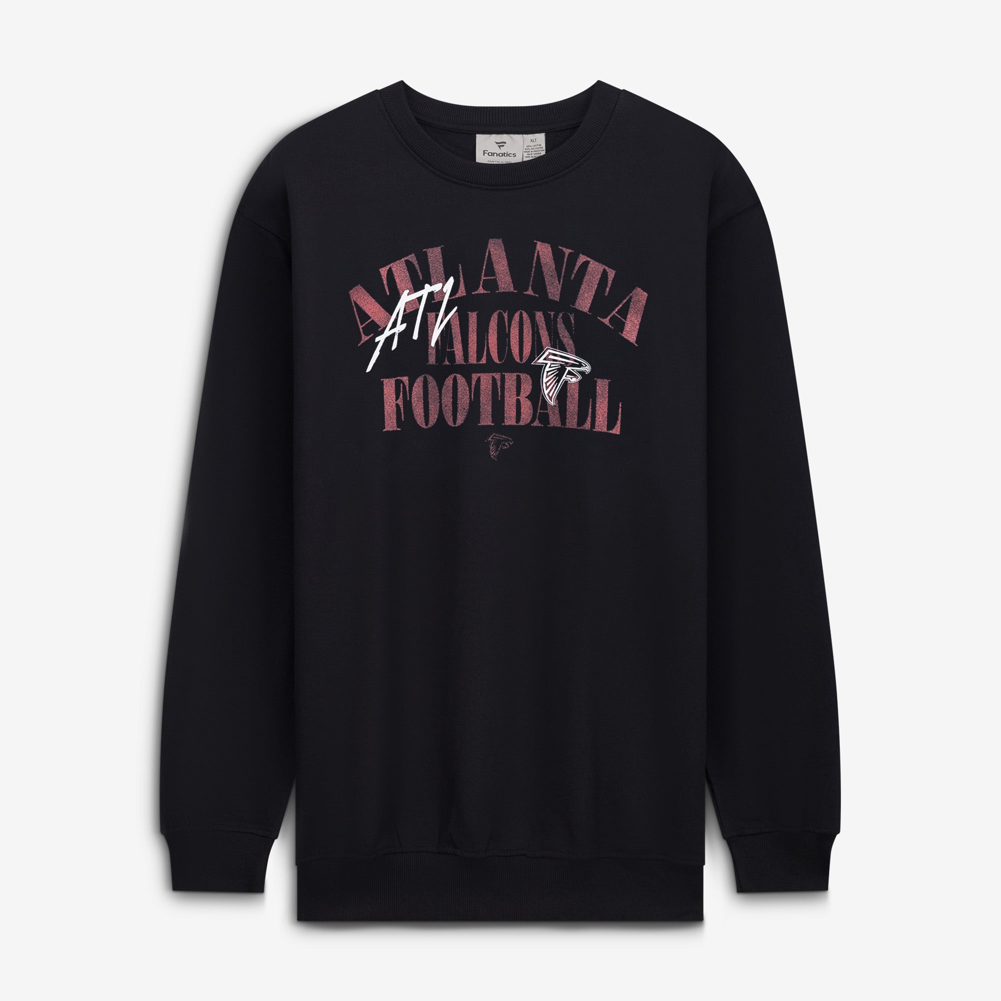 Sweat-shirt mi-temps décontracté Fanatics noir pour homme, grandes tailles, Atlanta Falcons