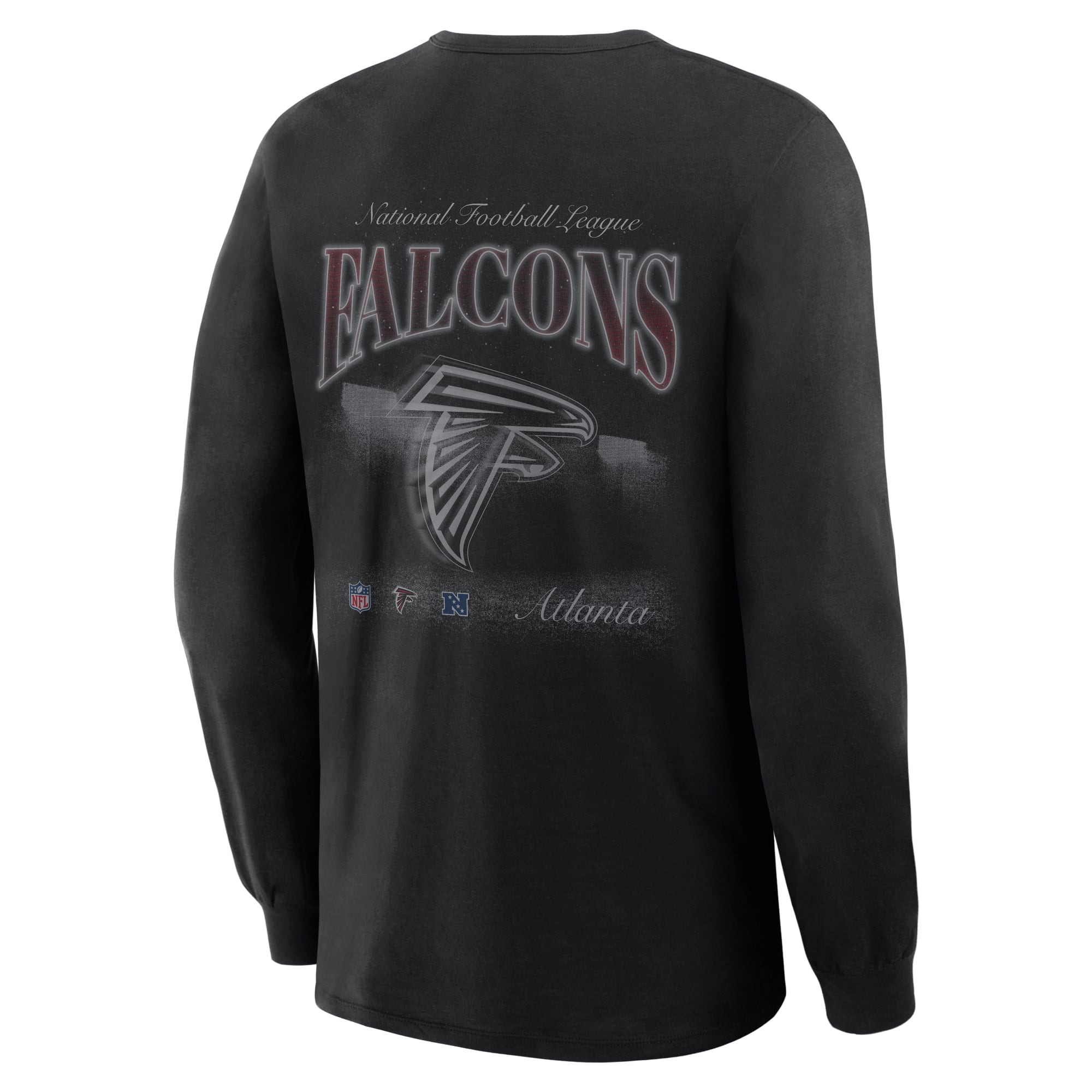 T-shirt à manches longues Fanatics Black Atlanta Falcons Midnight Falls pour homme