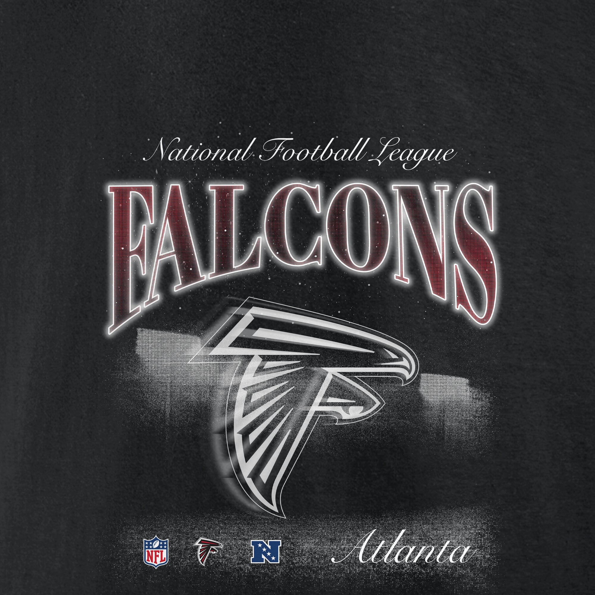 Men's Fanatics Black Atlanta Falcons Nightfall Long Sleeve Fleece Hoodie