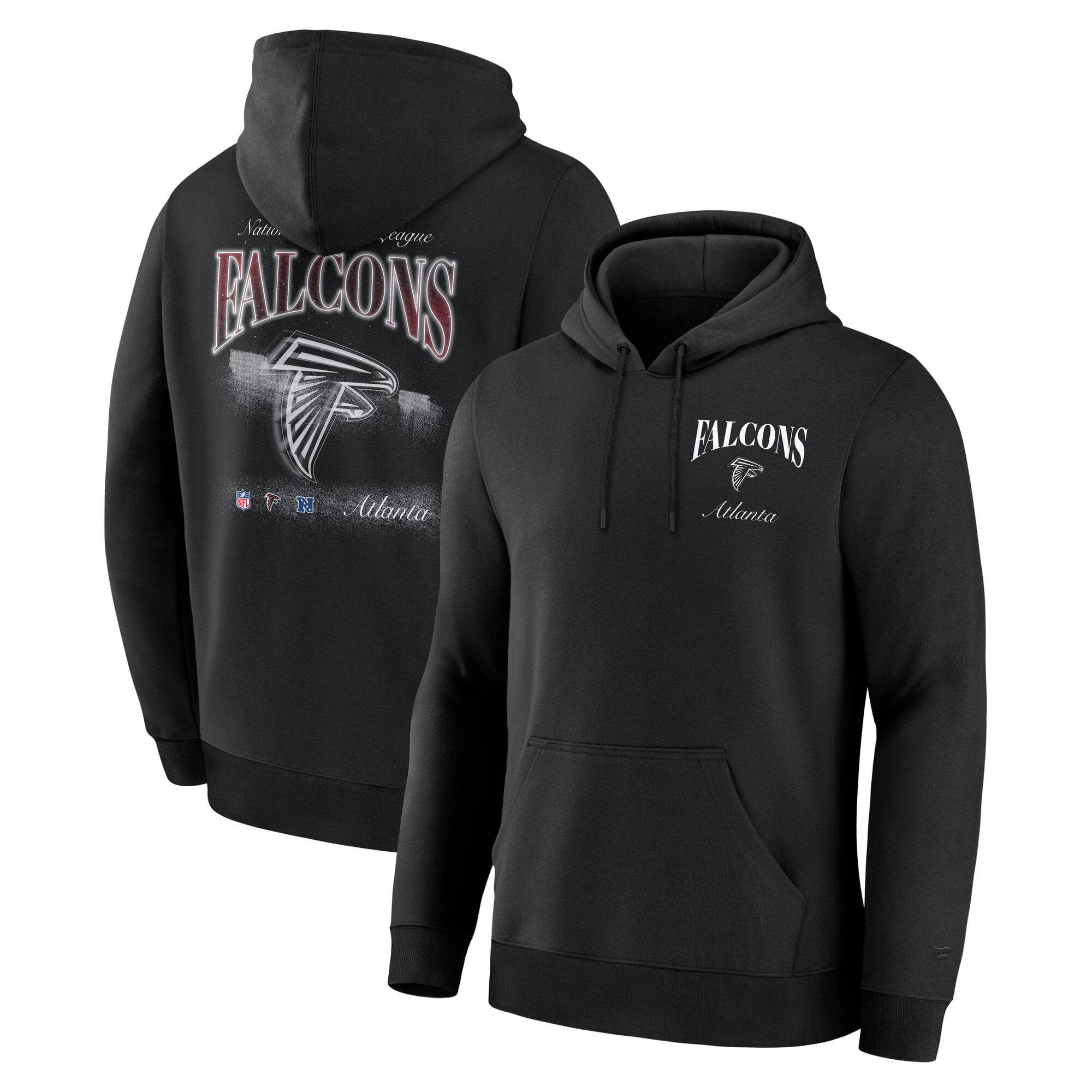Men's Fanatics Black Atlanta Falcons Nightfall Long Sleeve Fleece Hoodie