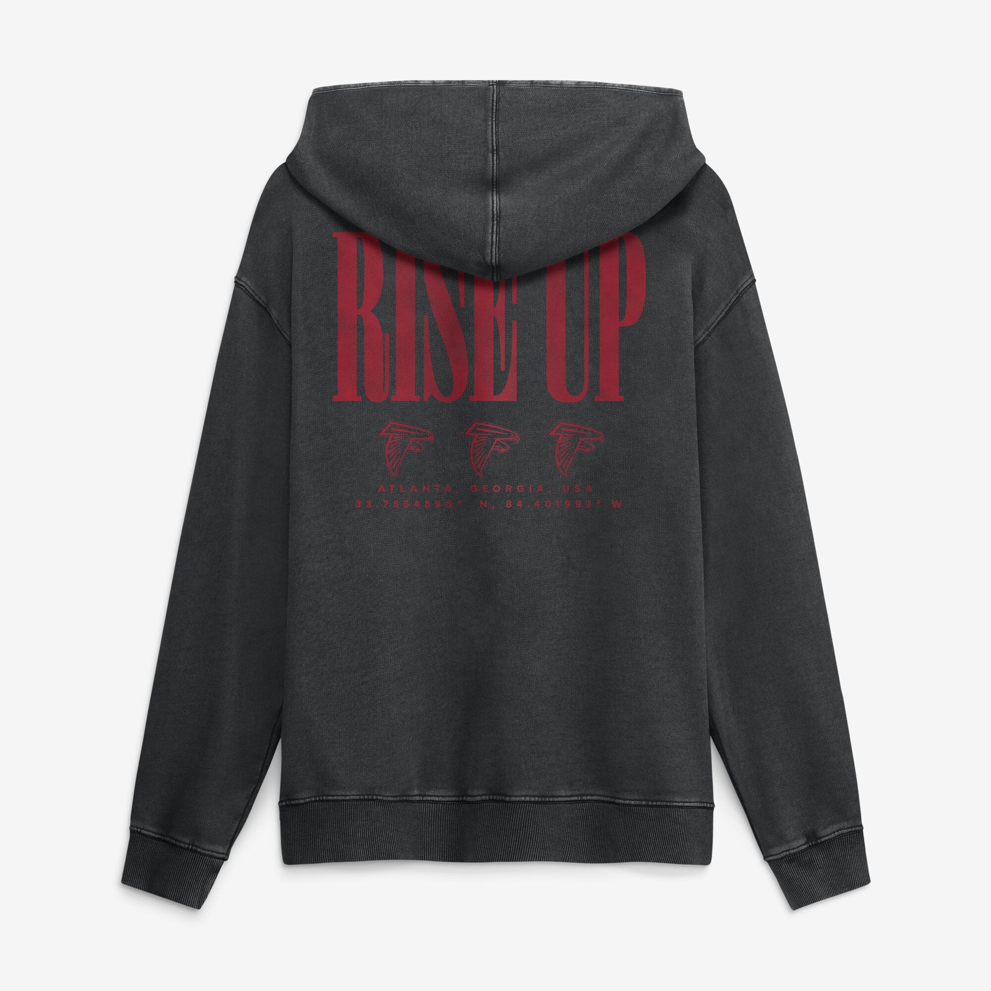 Men's Fanatics Black Atlanta Falcons Relaxed Intense Rivalry French Terry Hoodie