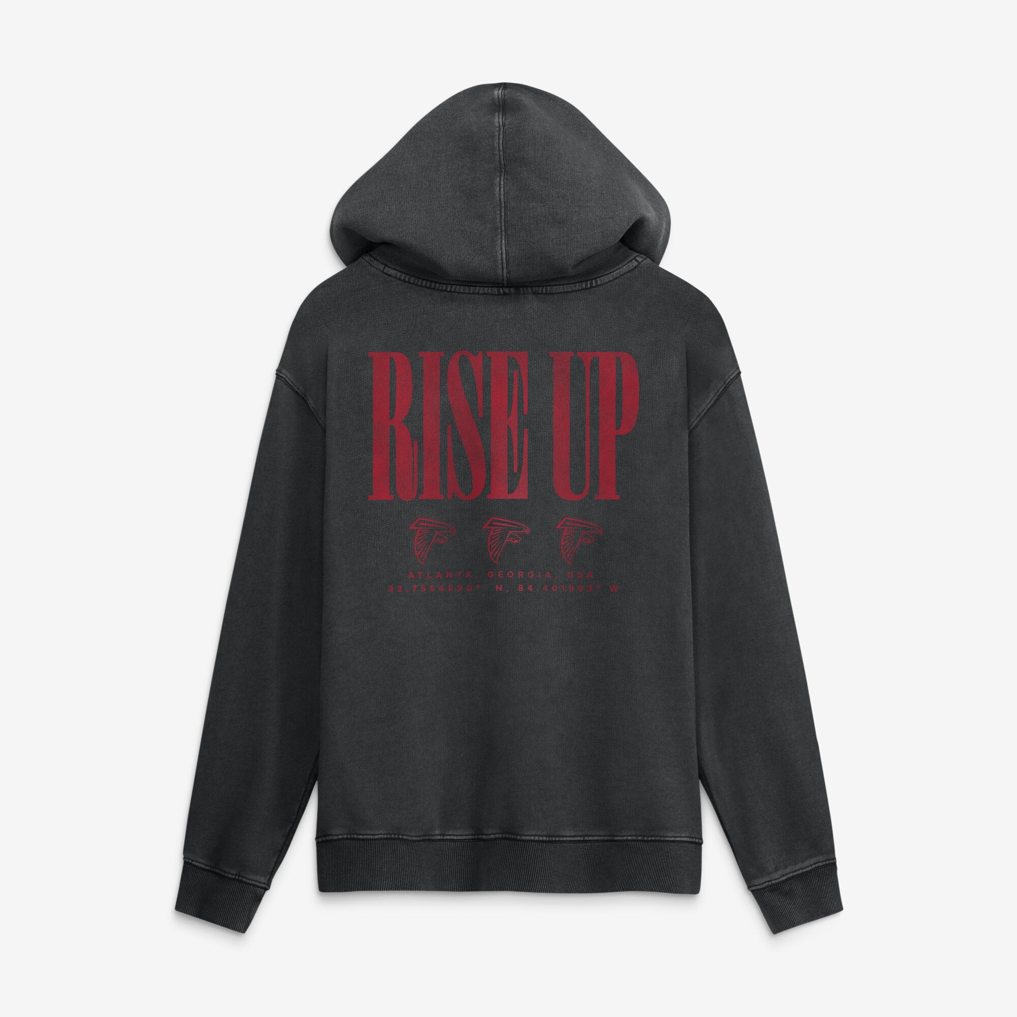 Men's Fanatics Black Atlanta Falcons Relaxed Intense Rivalry French Terry Hoodie