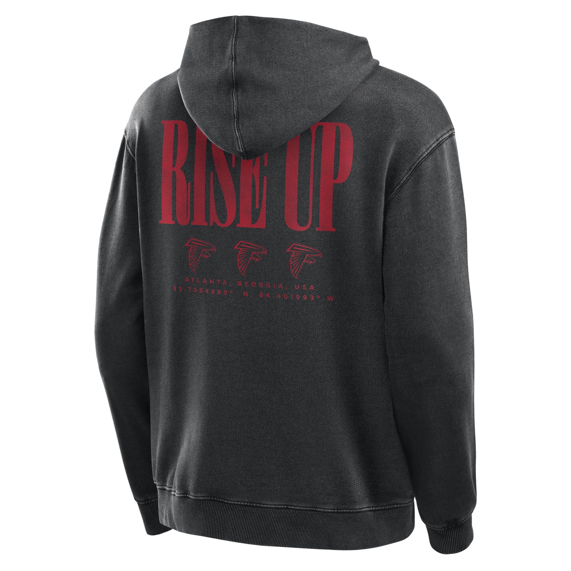 Men's Fanatics Black Atlanta Falcons Relaxed Intense Rivalry French Terry Hoodie