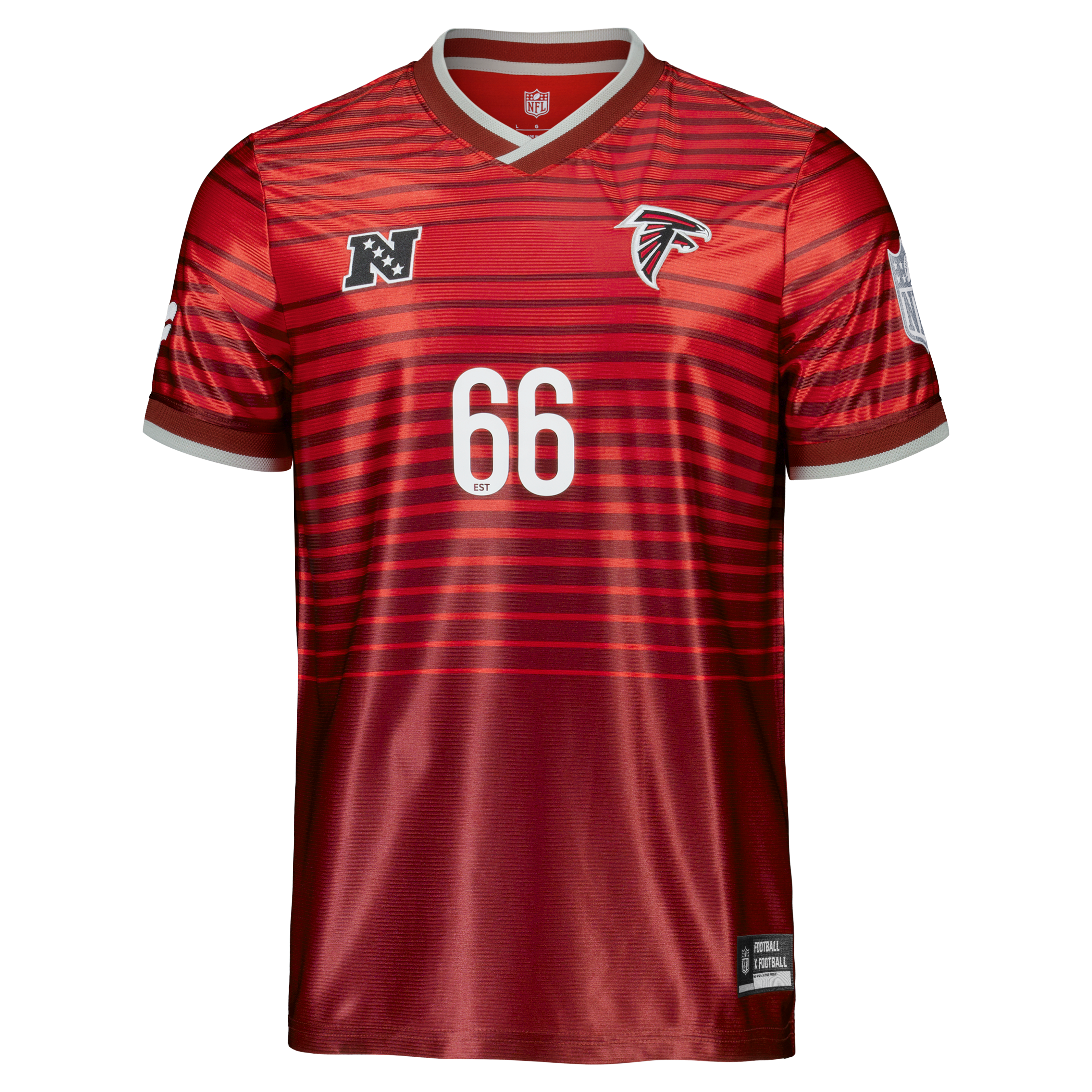 Men's Fanatics Red Atlanta Falcons Football x V-Neck Fan Top