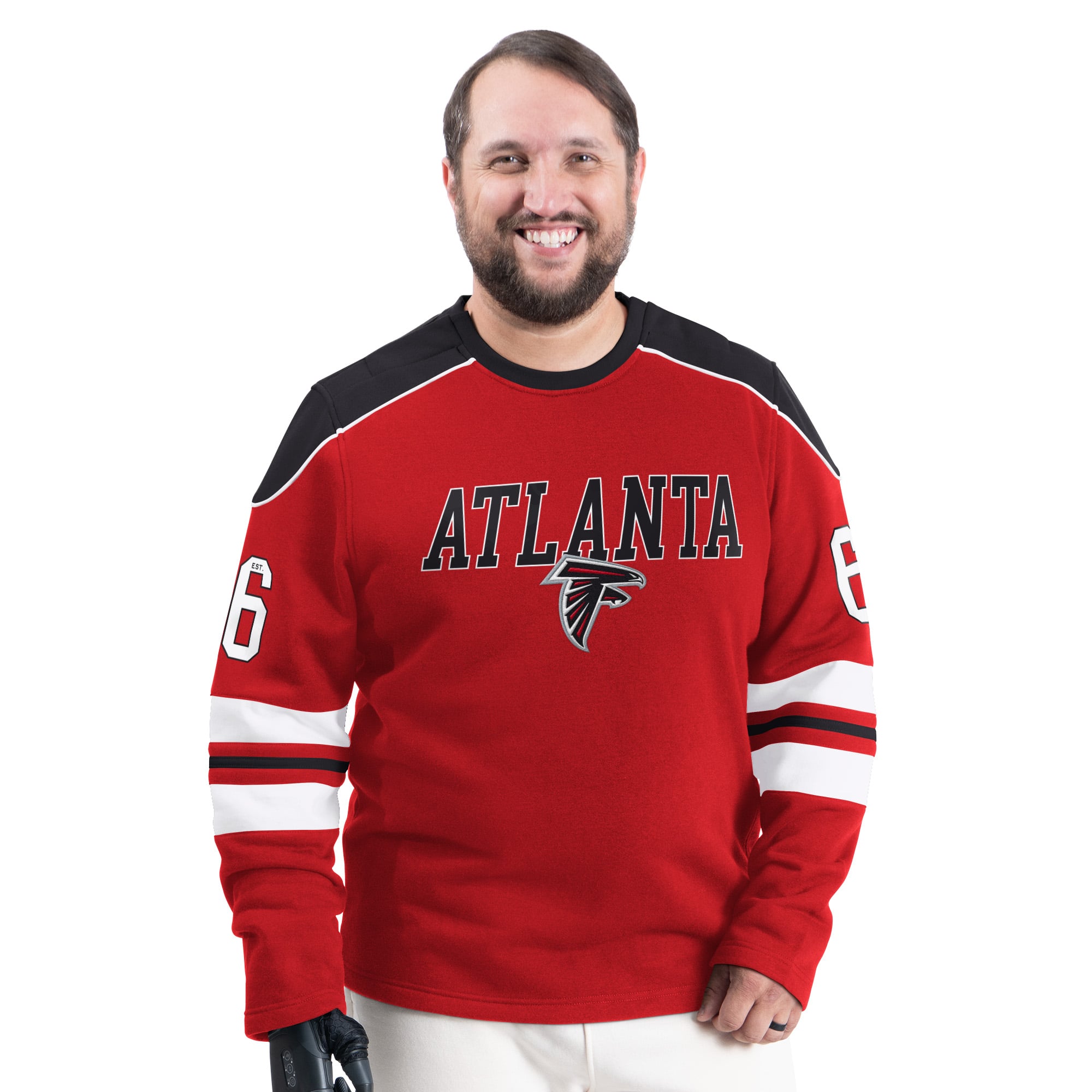 Sweat-shirt ras du cou adaptatif Lord Stanley rouge G-III Sports by Carl Banks pour homme des Falcons d'Atlanta
