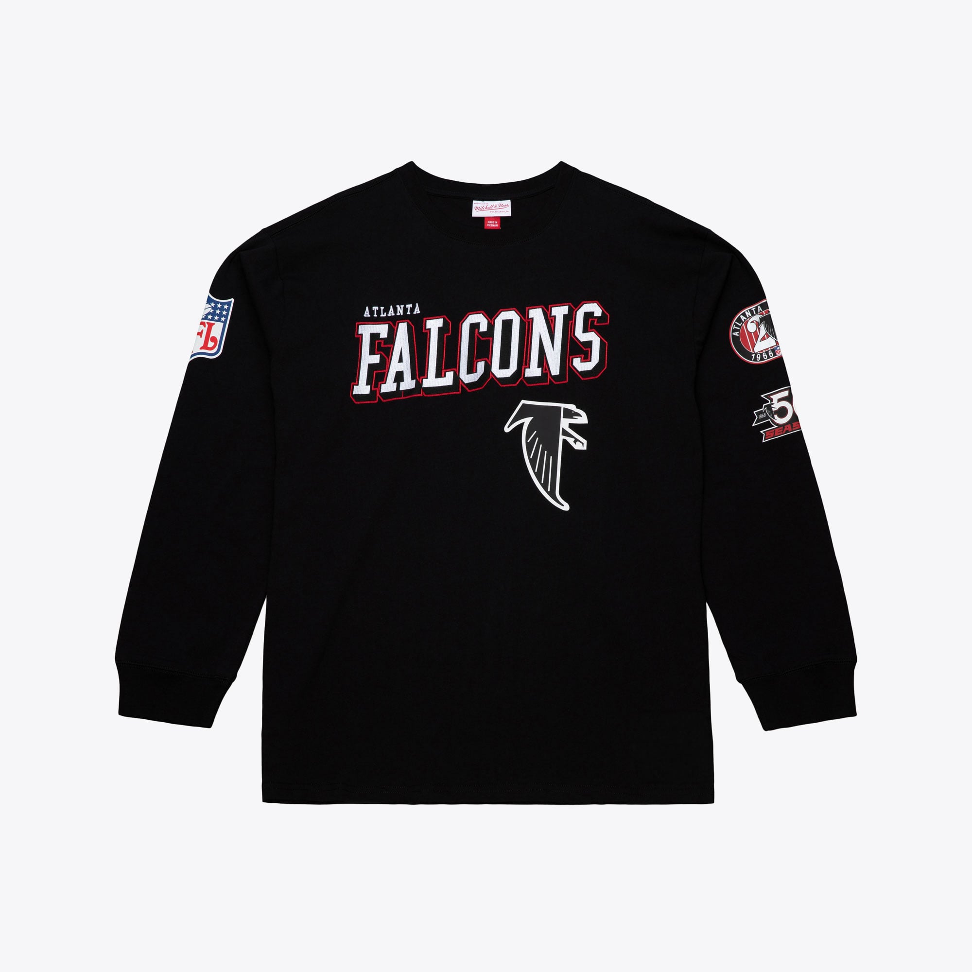 T-shirt à manches longues Mitchell & Ness noir pour homme, grandes tailles, Atlanta Falcons, camp d'entraînement