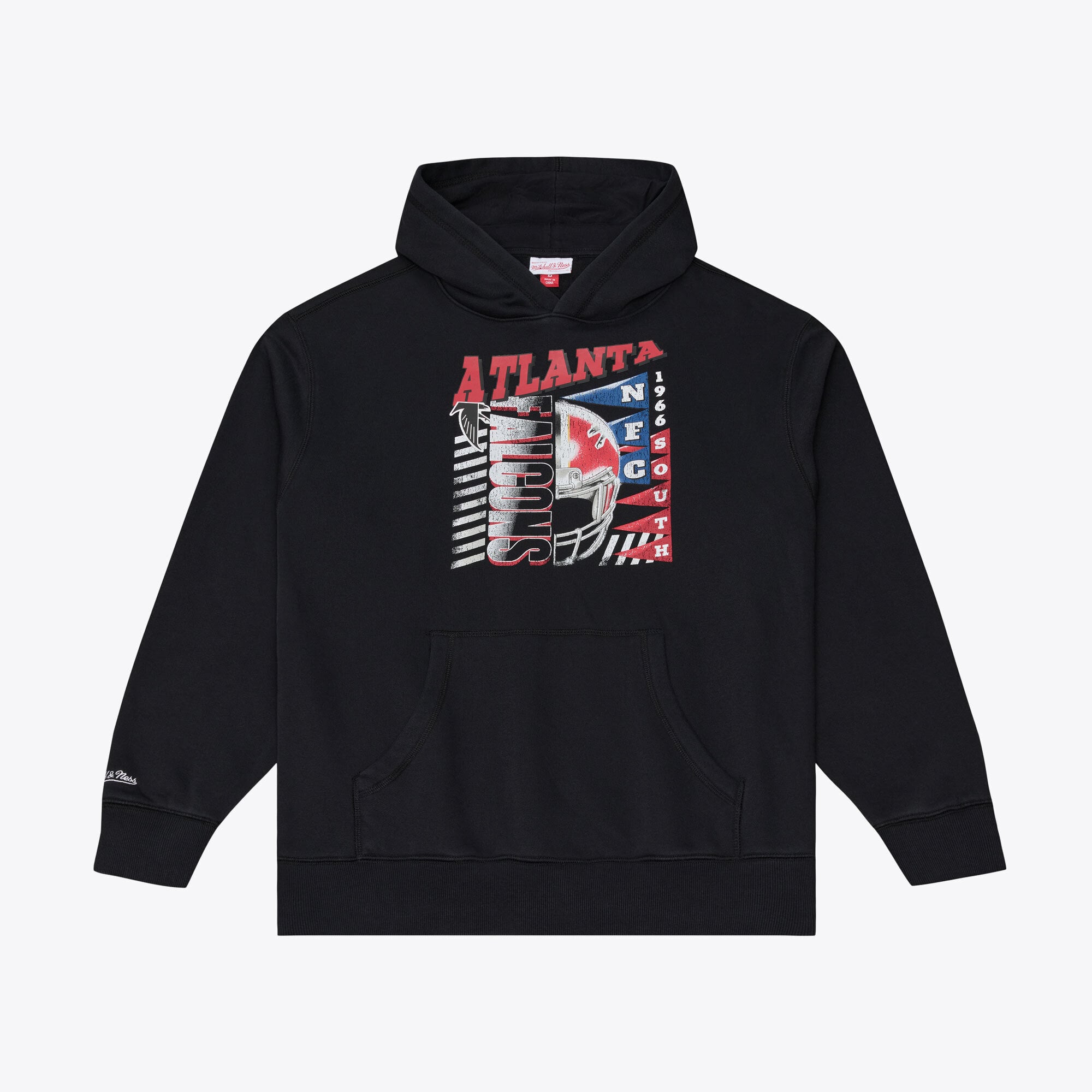 Sweat à capuche en polaire graphique noir Mitchell & Ness Atlanta Falcons Core Essentials Street pour homme