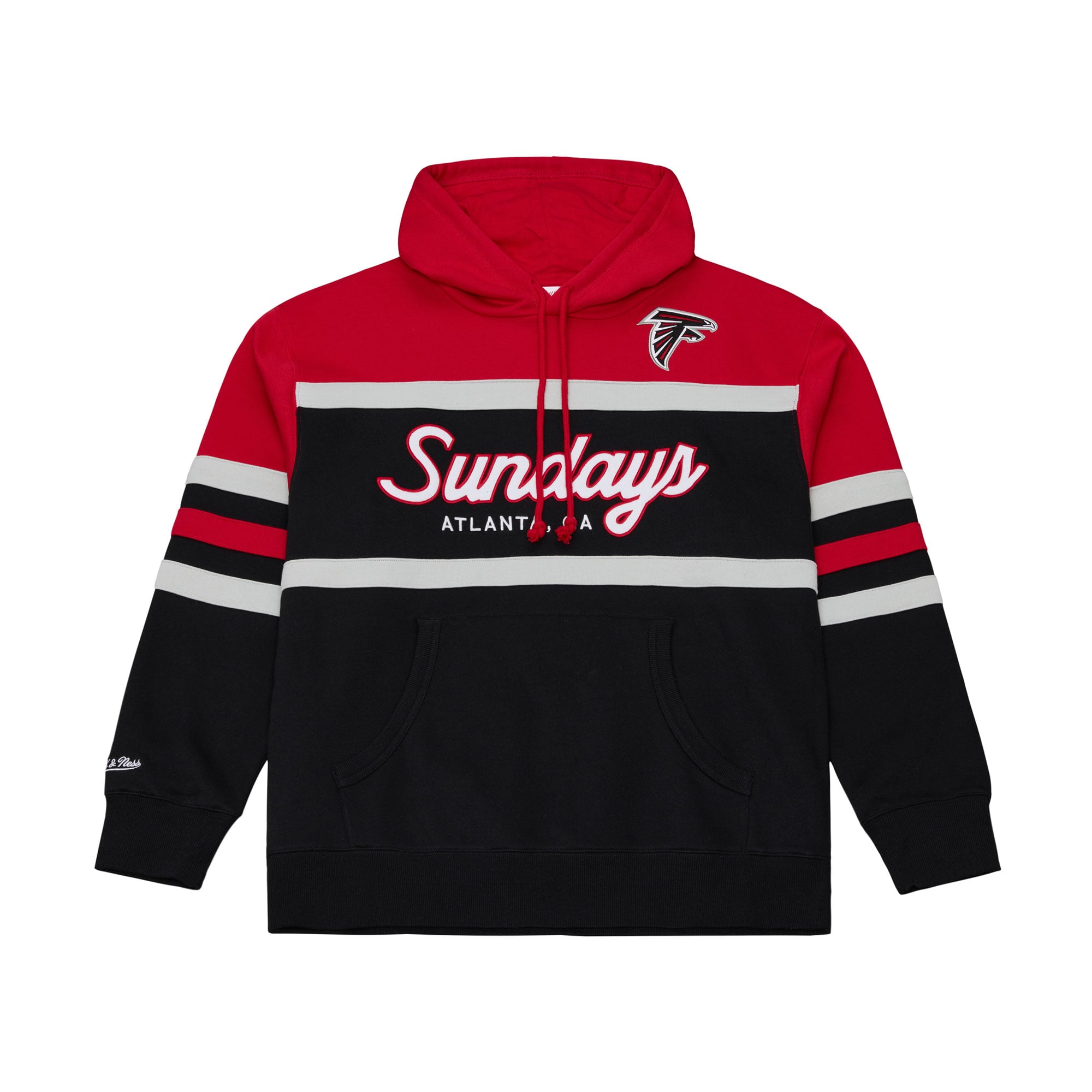 Men's Mitchell & Ness Black Atlanta Falcons Sundays Head Coach Hoodie