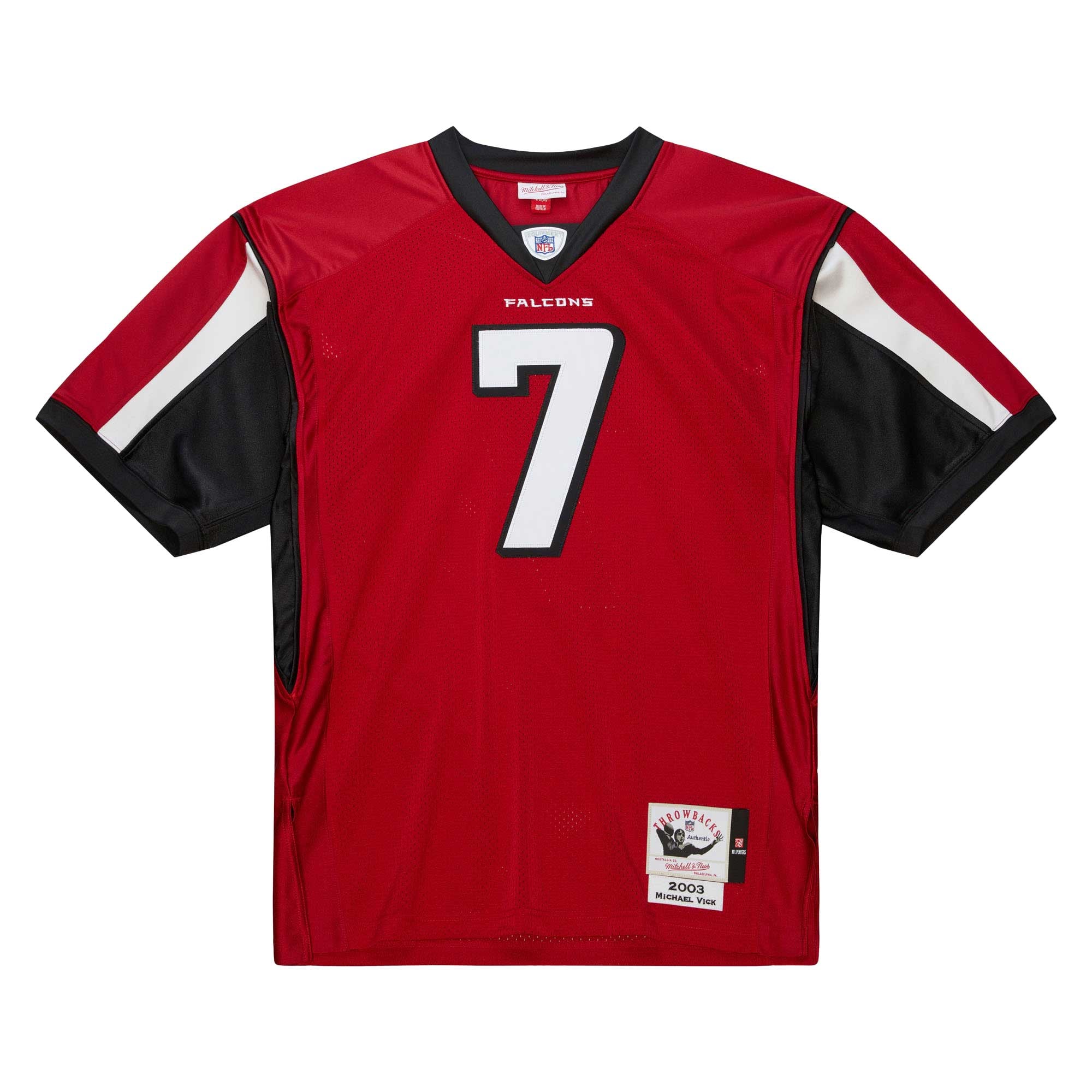 Men's Mitchell & Ness Michael Vick Red Atlanta Falcons 2003 Authentic Throwback Retired Player Jersey