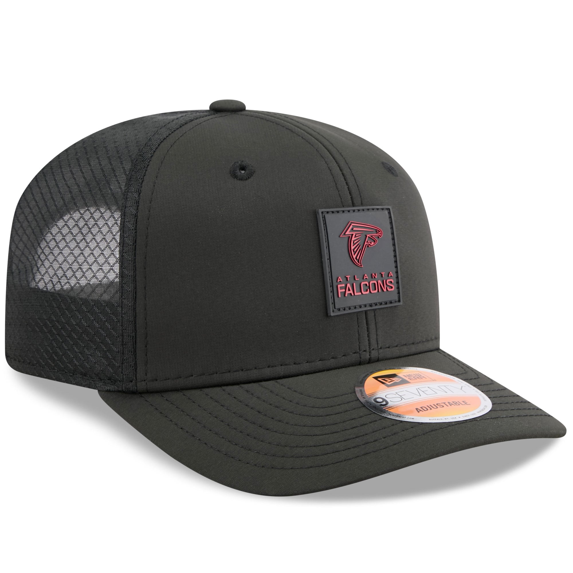 Casquette ajustable noire New Era 9SEVENTY Trucker des Falcons d'Atlanta 2025 pour homme