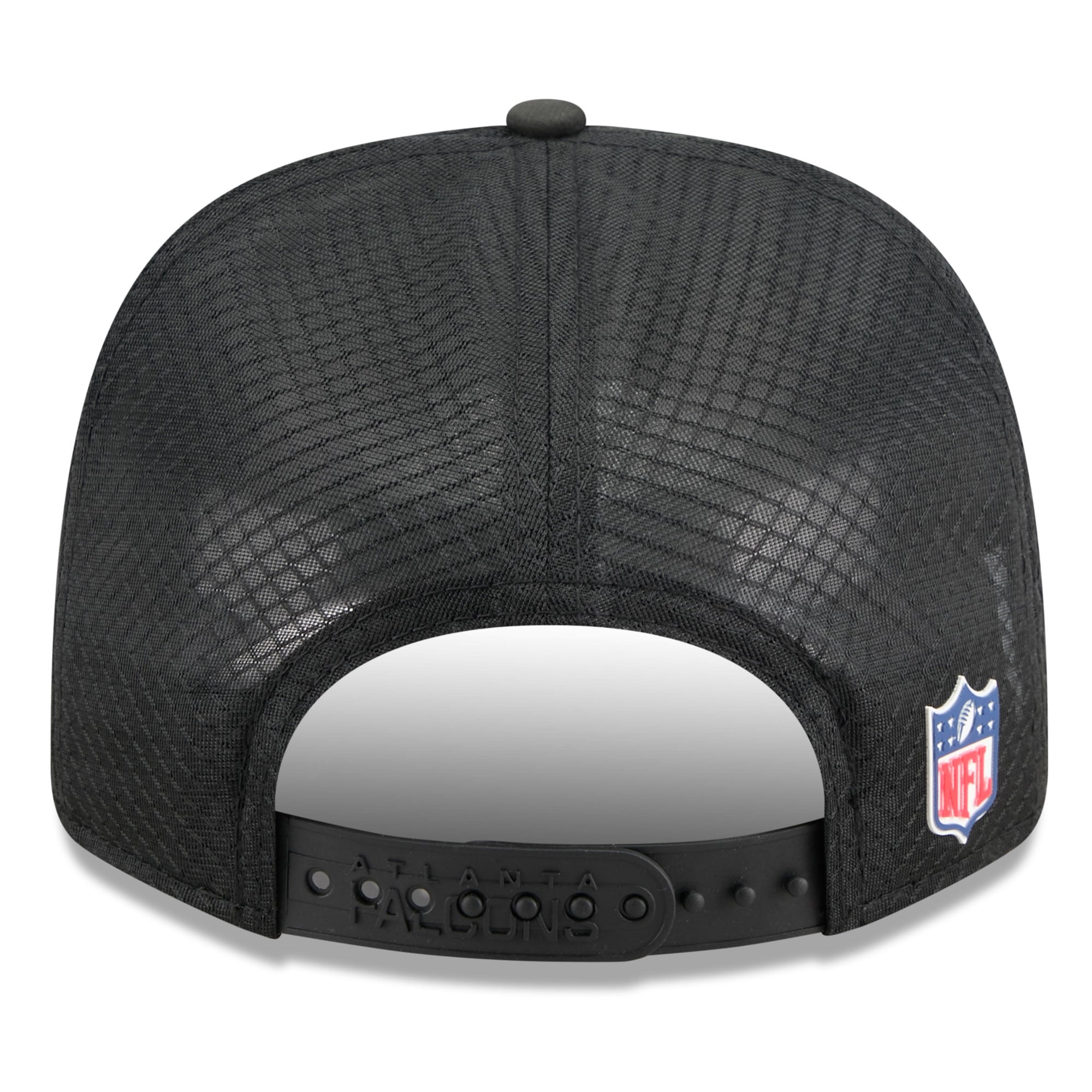Casquette ajustable noire New Era 9SEVENTY Trucker des Falcons d'Atlanta 2025 pour homme