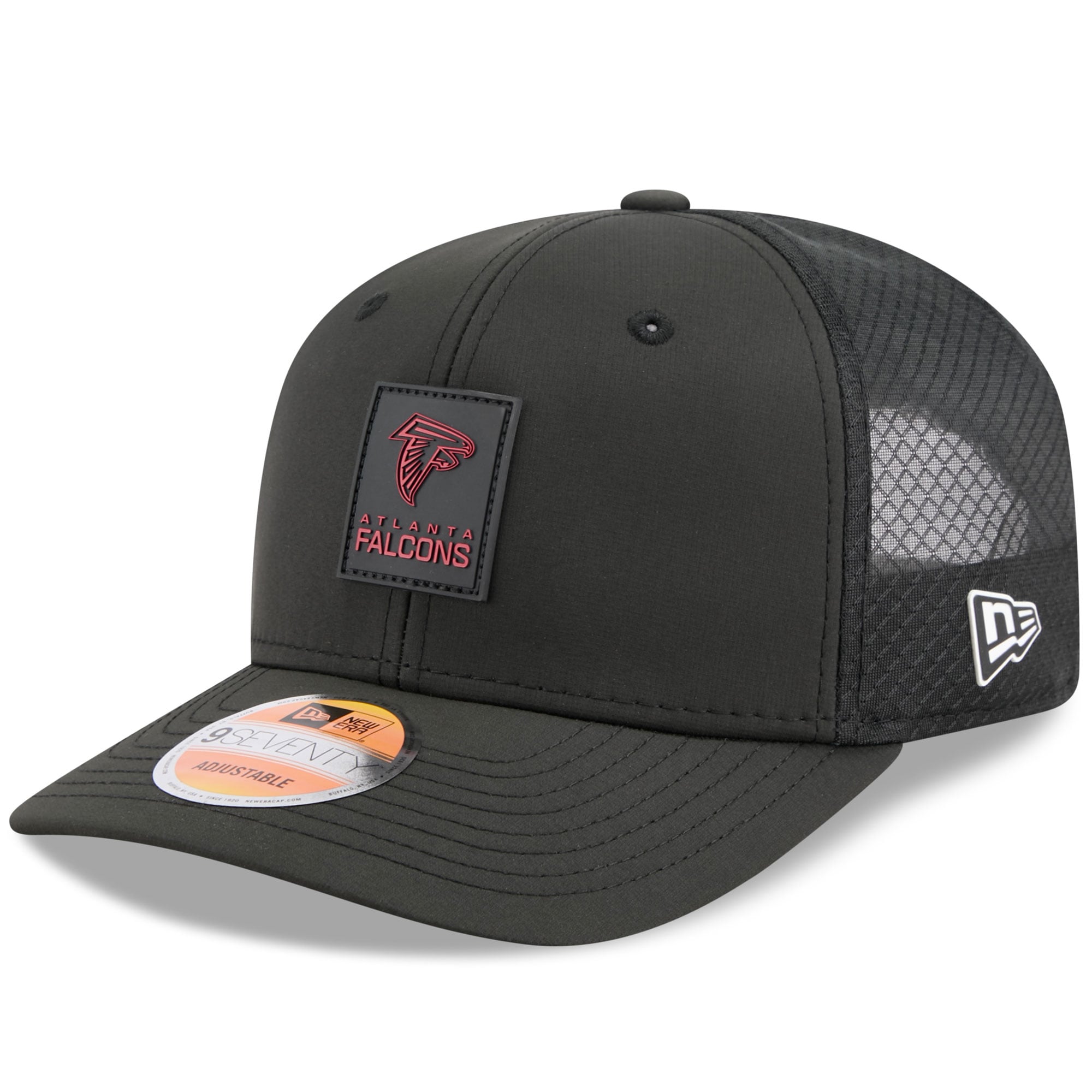 Casquette ajustable noire New Era 9SEVENTY Trucker des Falcons d'Atlanta 2025 pour homme