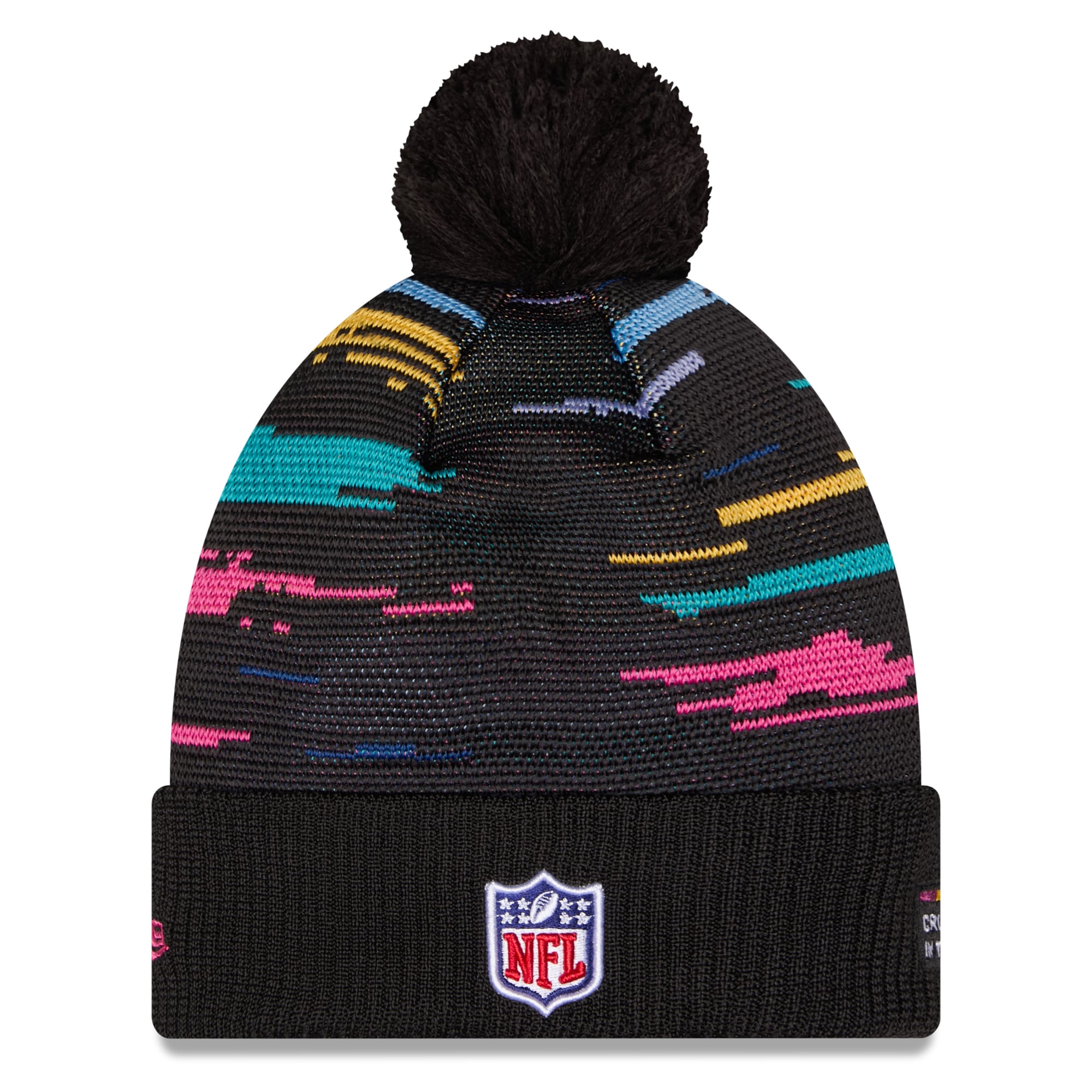 Men's New Era Black Atlanta Falcons 2026 NFL Crucial Catch Cuffed Knit Hat with Pom