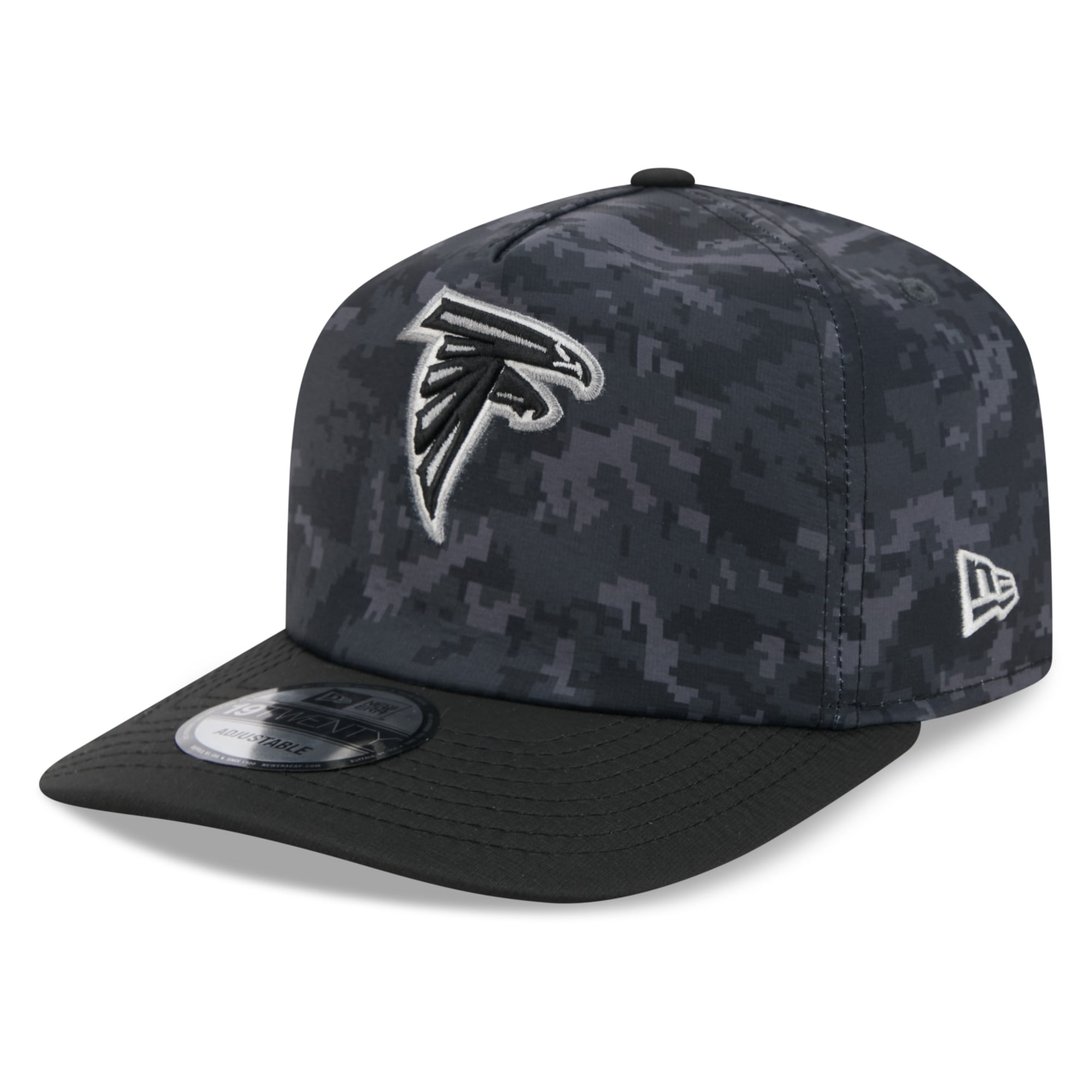 Casquette ajustable New Era noire Atlanta Falcons 2026 Salute To Service 19TWENTY pour homme