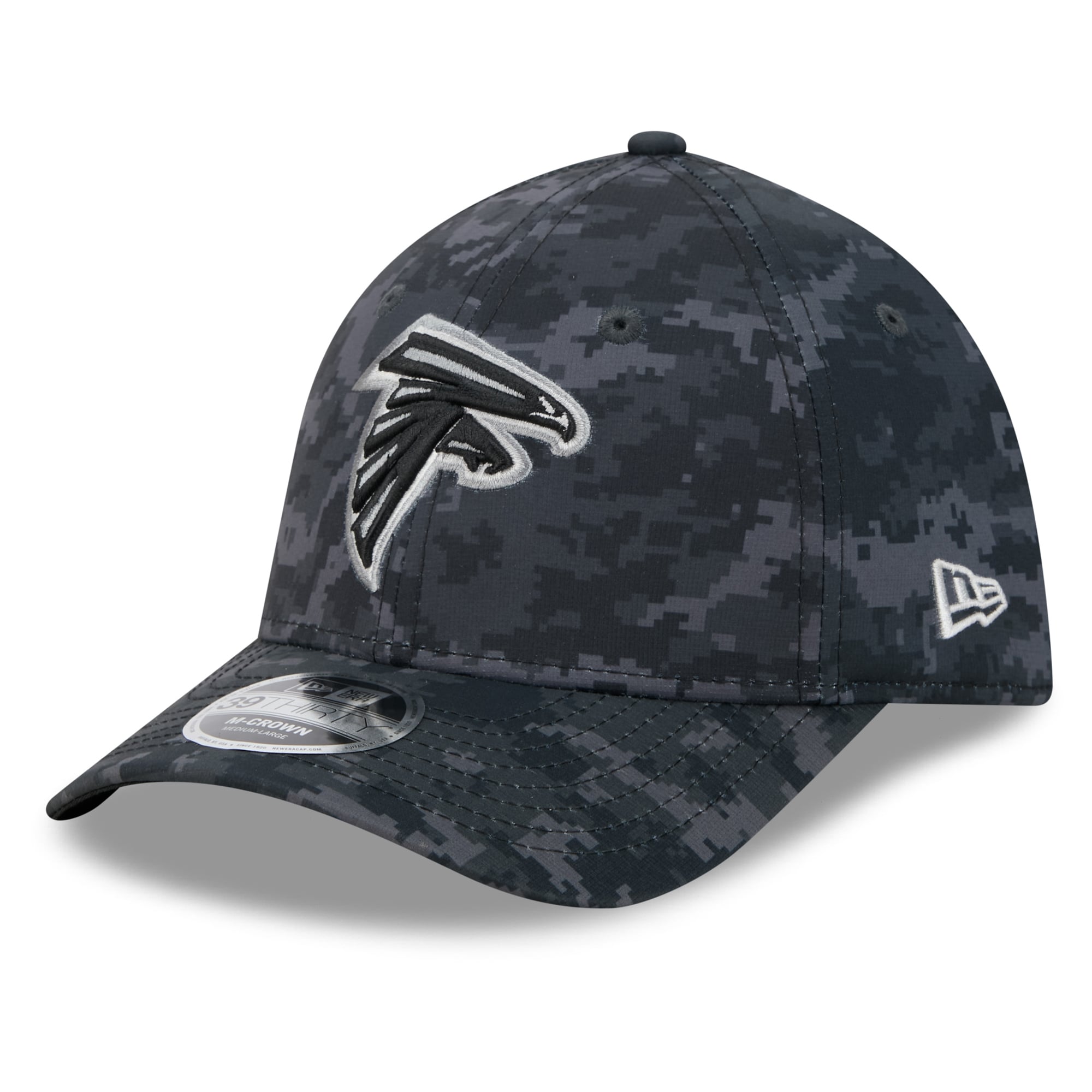 Men's New Era Black Atlanta Falcons 2026 Salute To Service 39THIRTY M-Crown Stretch Hat