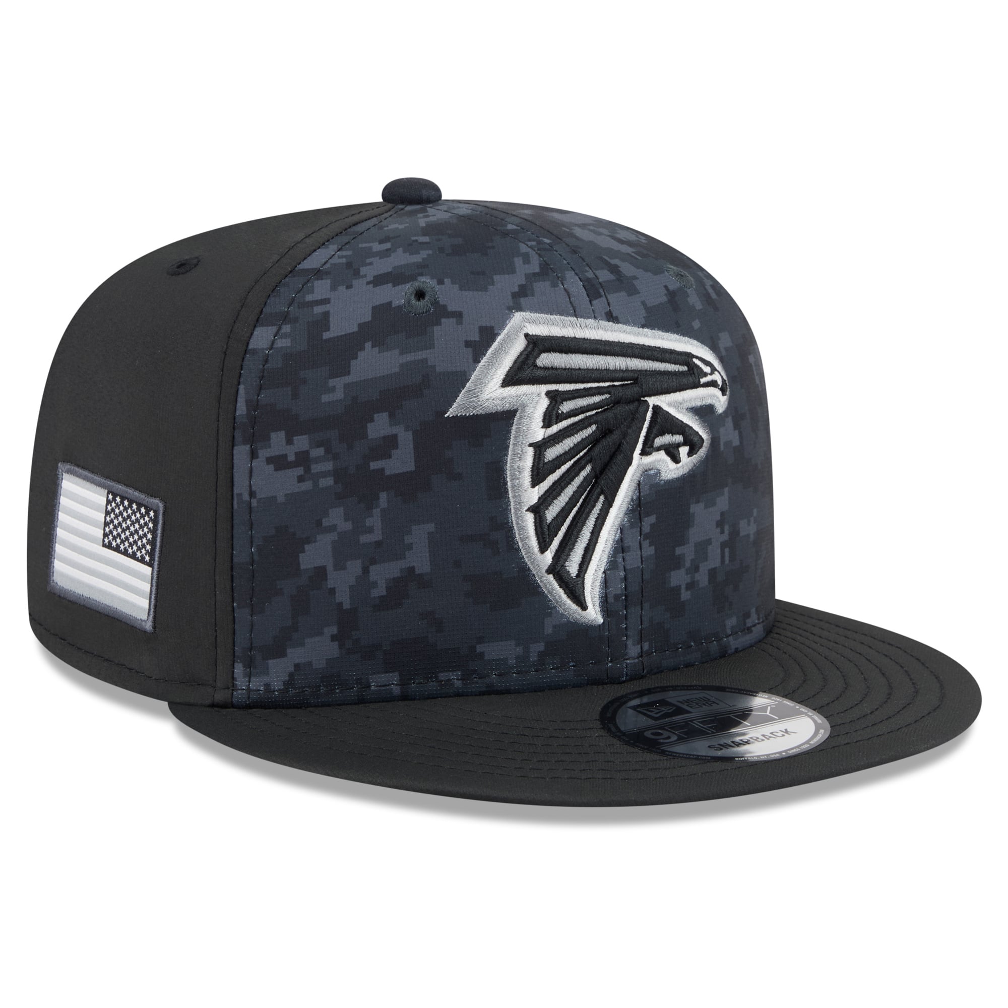 Casquette snapback New Era noire Atlanta Falcons 2026 Salute To Service 9FIFTY pour homme