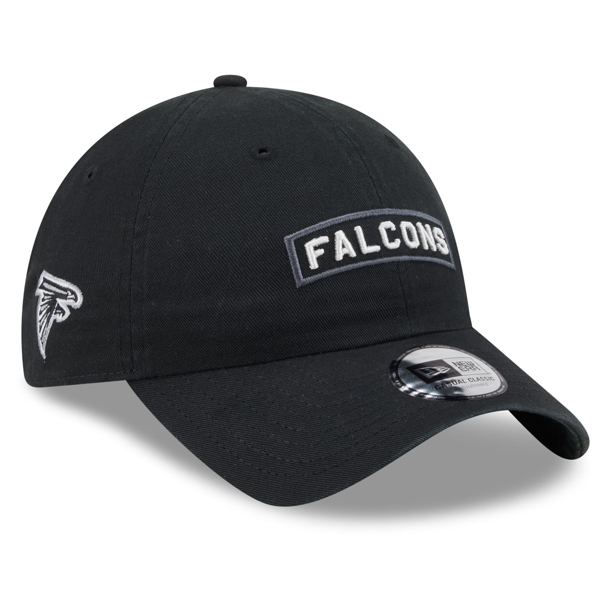 Casquette New Era noire pour homme Atlanta Falcons 2026 Salute To Service, style classique décontracté et ajustable